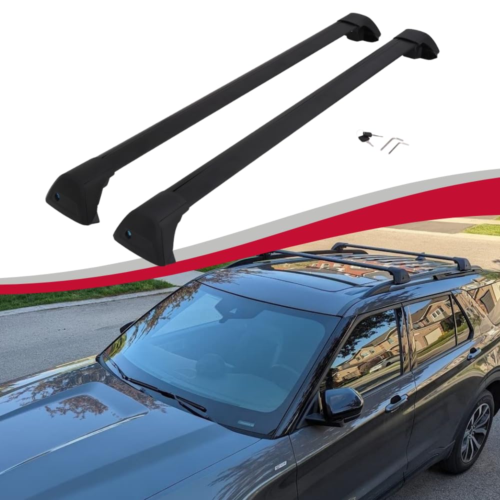 **Heavy Duty Black Roof Rack Cross Bars for Ford Explorer 2020-2025 | XLT, Limited, ST Models | Cargo Carrier, Kayak, Canoe, Bike, Snowboard, Ski Rack | Perfect for Road Trips & Outdoor Adventures**
