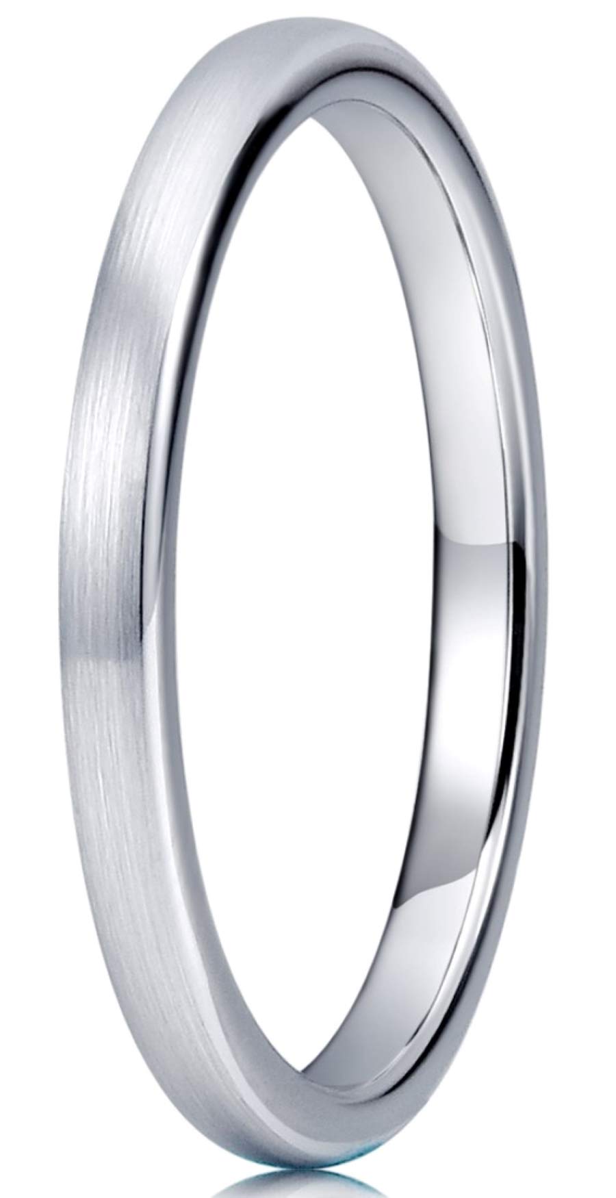 Premium Tungsten Wedding Rings for Women & Men - 1mm, 2mm, 4mm, 6mm, 8mm Sizes - Silver/Black Domed Polished Engagement Bands - Durable & Scratch-Resistant Jewelry for Weddings, Anniversaries & Special Occasions