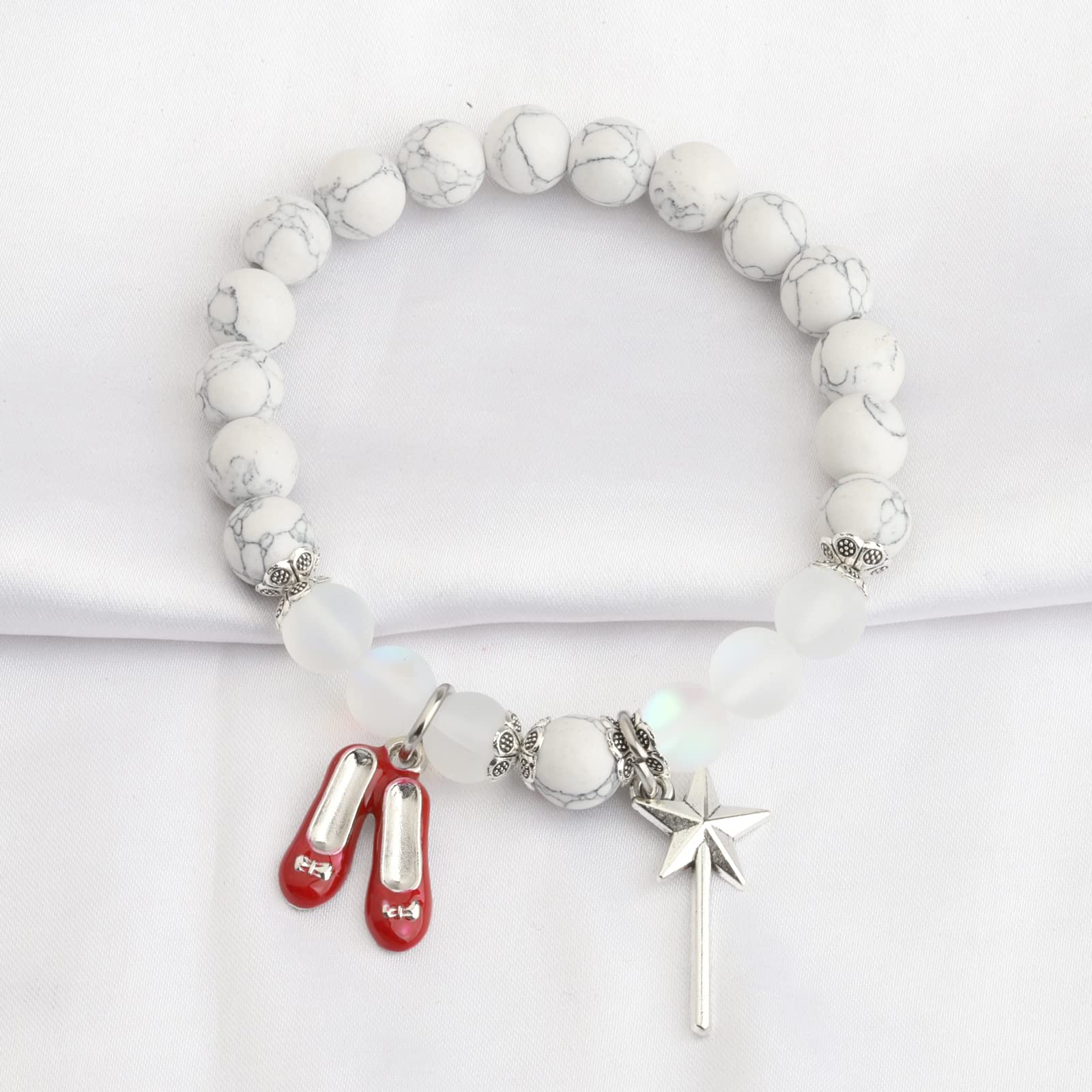 FUSTMW Red Shoe Bracelet - Dorothy Inspired Jewelry Gift for Movie Fans - Perfect for Wizard of Oz Costumes, Cosplay, and Themed Parties