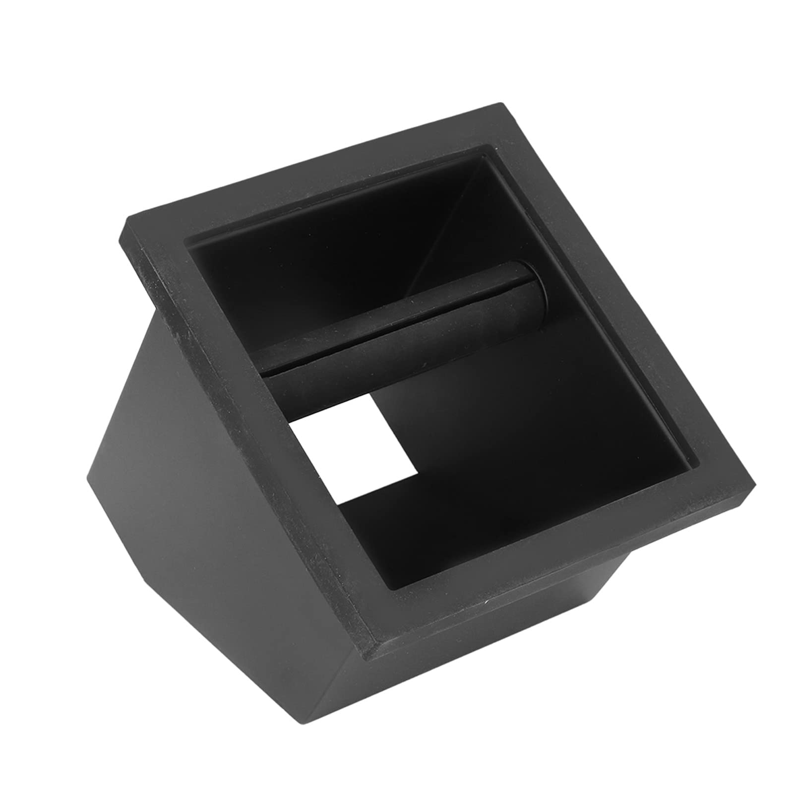 Premium Stainless Steel Coffee Knock Box with Oblique Mouth Design - Barista-Grade Grounds Disposal Bin with Non-Slip Rubber Base | Perfect for Home Espresso Stations & Professional Coffee Shops