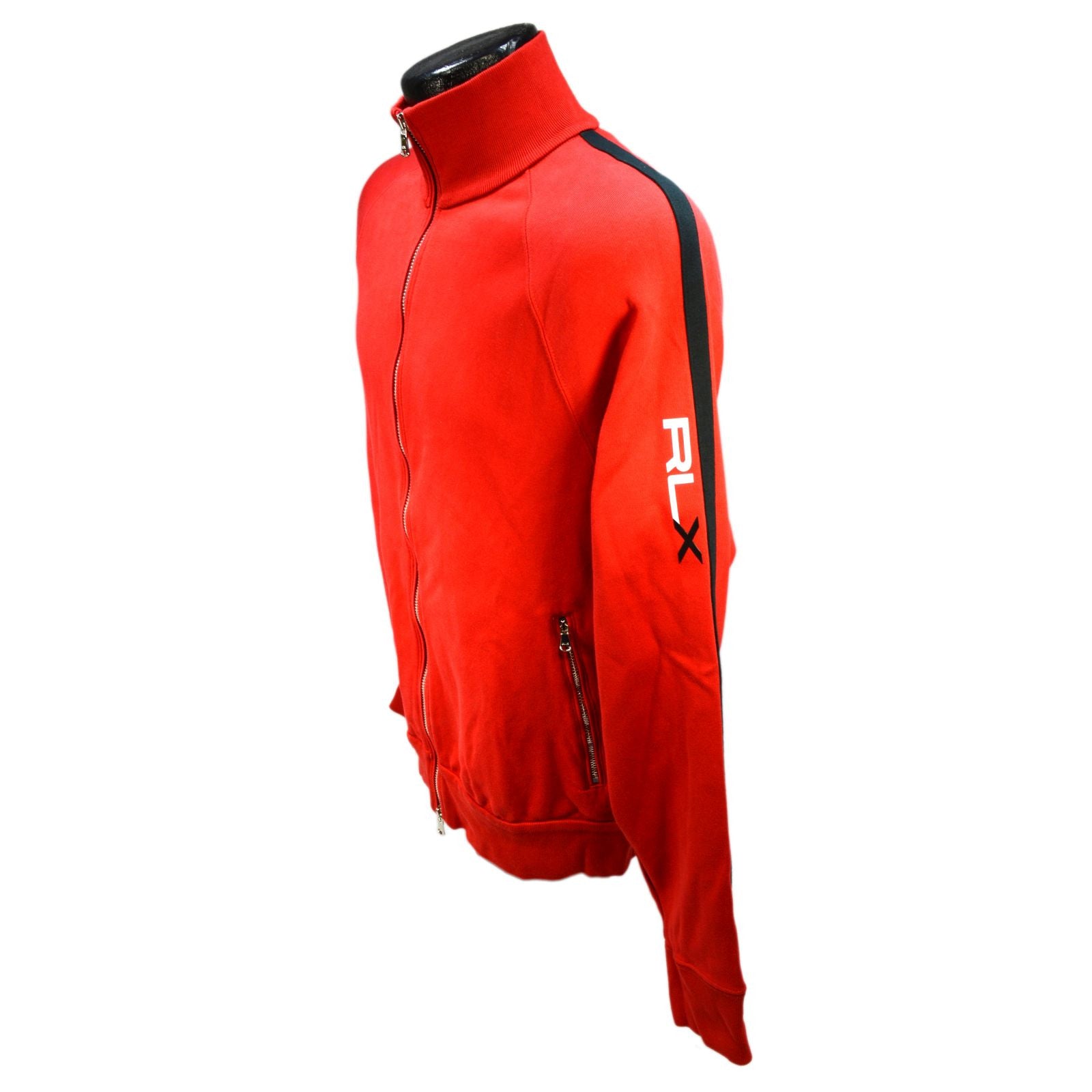 RALPH LAUREN RLX Active Interlock Track Jacket for Men - Red & Black Athletic Running Jacket, Size Small (S) - Perfect for Gym Workouts, Jogging & Outdoor Sports