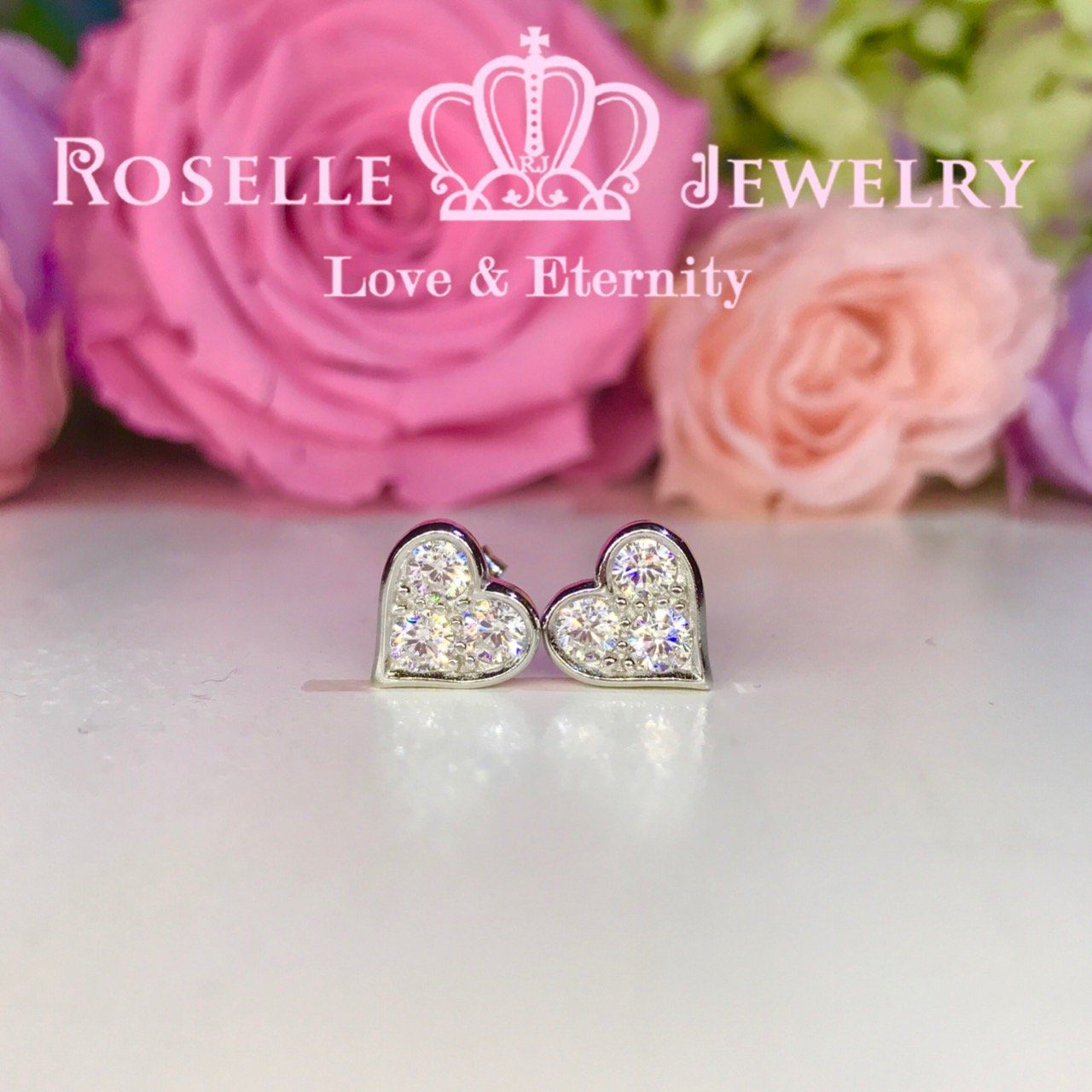 Heart Shape Stud Earrings for Women - 14K Gold Plated Hypoallergenic Cubic Zirconia Earrings | Perfect for Valentine's Day Gifts, Anniversary, Birthday & Everyday Wear
