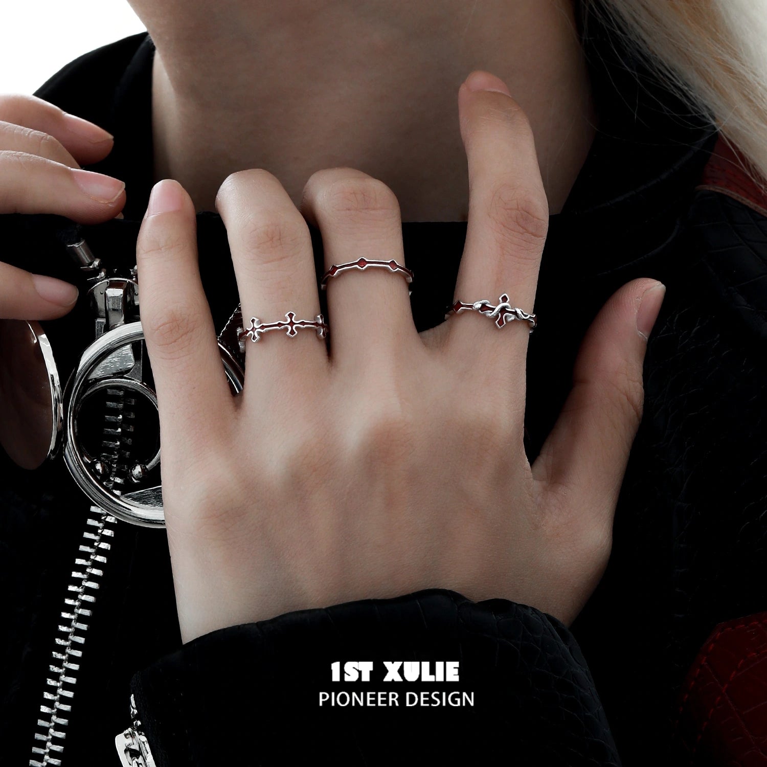 Sterling Silver Snake & Cross Adjustable Ring for Men & Women - S925 Hypoallergenic Jewelry - Perfect for Gothic, Punk, and Boho Fashion Styles