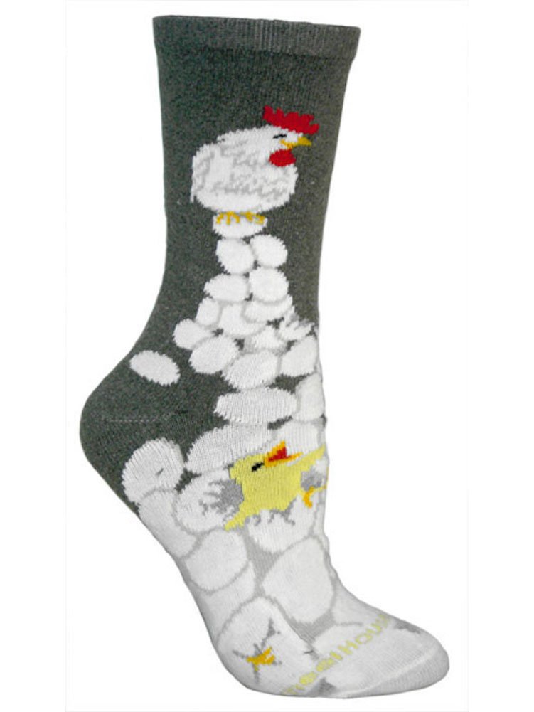 Women's Chicken & Egg Socks Size 9-11 - Fun Novelty Gift