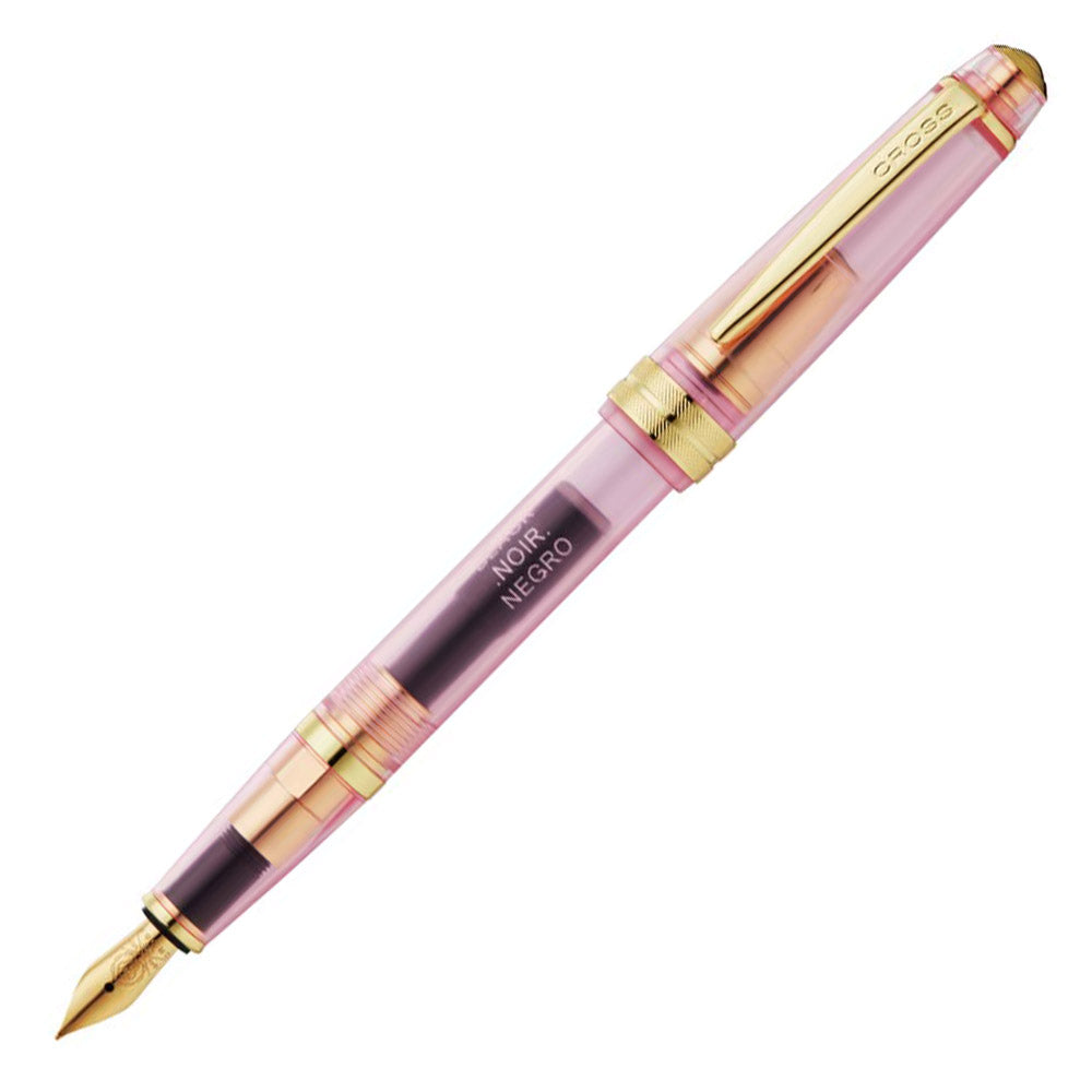 Cross Bailey Light Translucent Pink Sapphire Fountain Pen - Extra Fine Nib for Elegant Writing, Calligraphy & Gift Giving