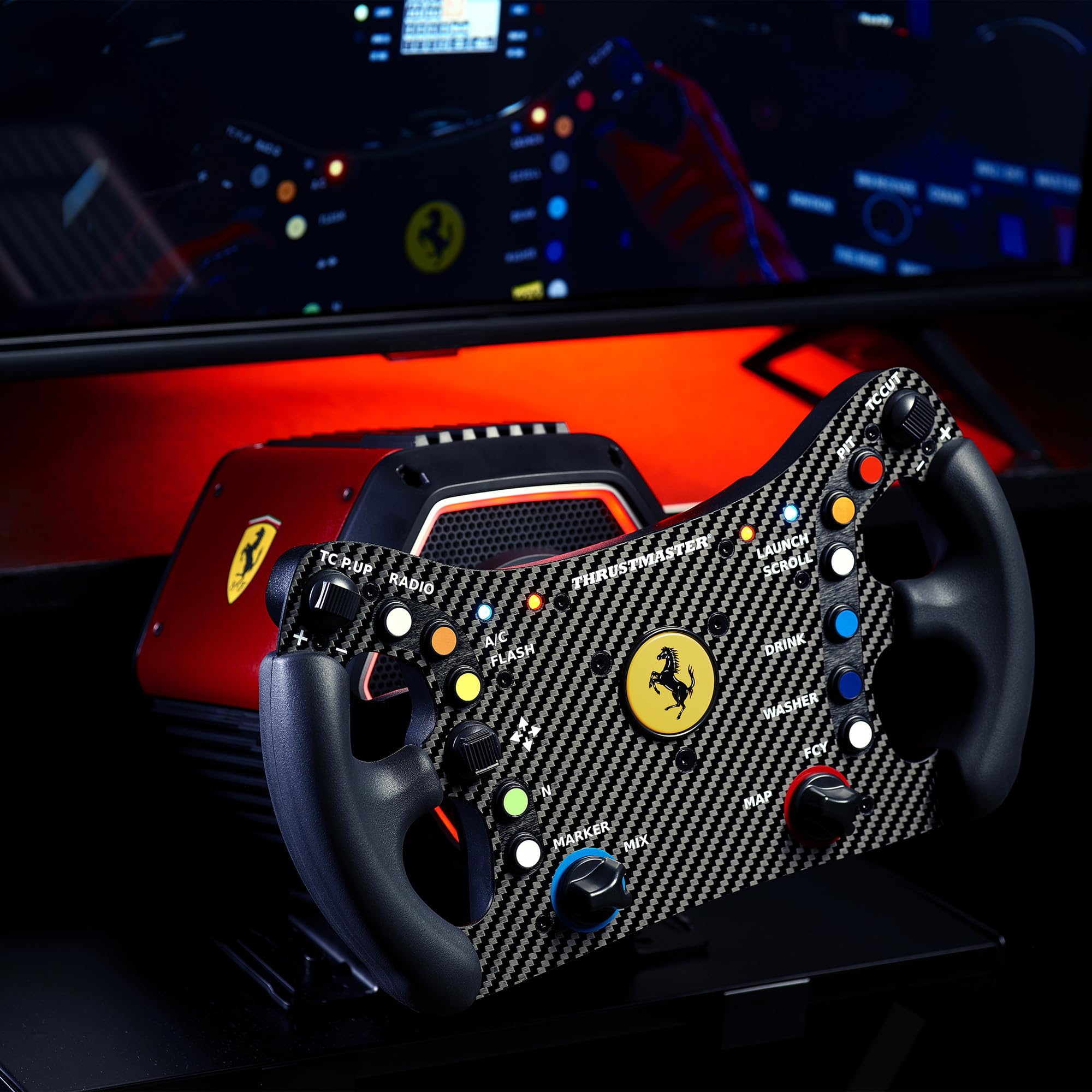 Thrustmaster Ferrari 488 GT3 Racing Wheel Add-On - Compatible with PS5, PS4, Xbox Series X/S, One & PC | Premium Sim Racing Steering Wheel for Gran Turismo, Forza & Assetto Corsa