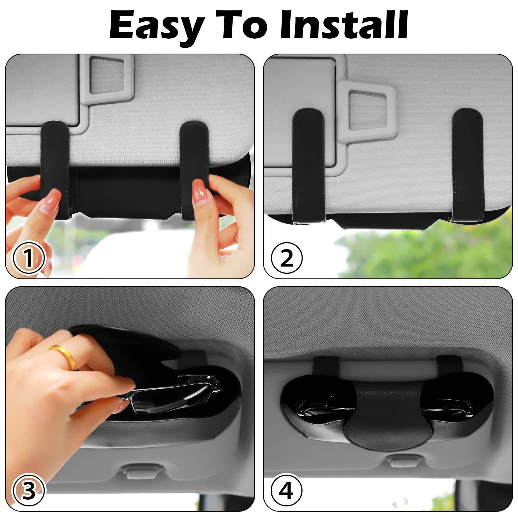 Amelity Car Visor Sunglass Holder Clip - Durable Black Car Accessories for Men & Women, Perfect for Driving, Travel, and Outdoor Adventures