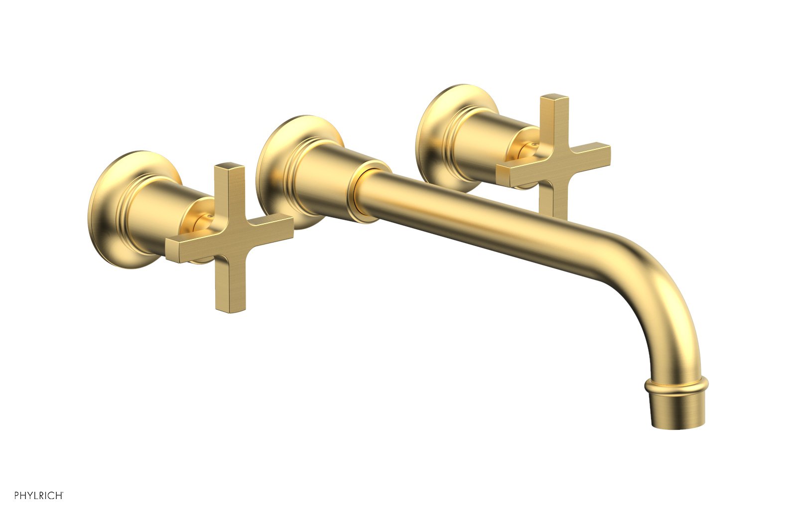 HEX MODERN Wall Mounted Lavatory Faucet Set with 10-Inch Spout and Cross Handles - Model 501 13 10 - Perfect for Bathroom Vanity, Powder Room & Modern Home Decor