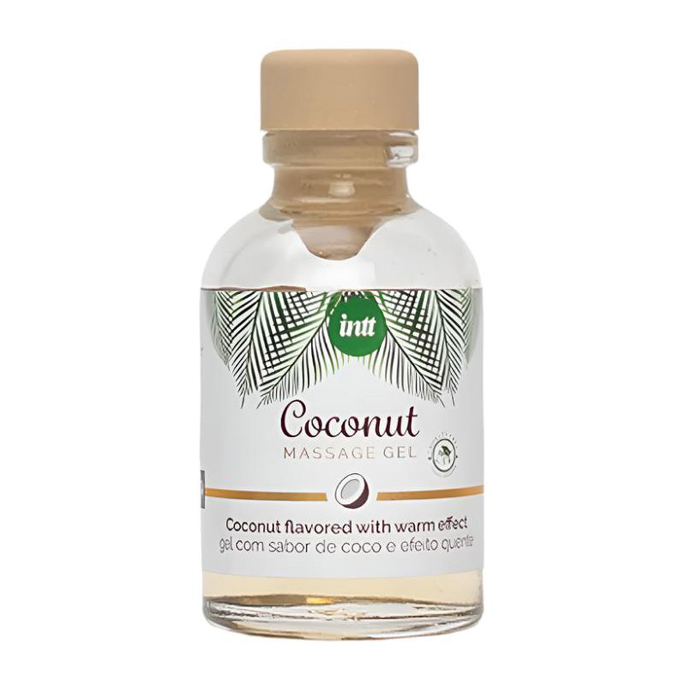 Intt Flavored Warming Vegan Massage Gel - Coconut Scented, 8oz | Relaxing Aromatherapy Massage Oil for Couples & Self Care | Perfect for Spa Nights, Romantic Gifts & Muscle Relief