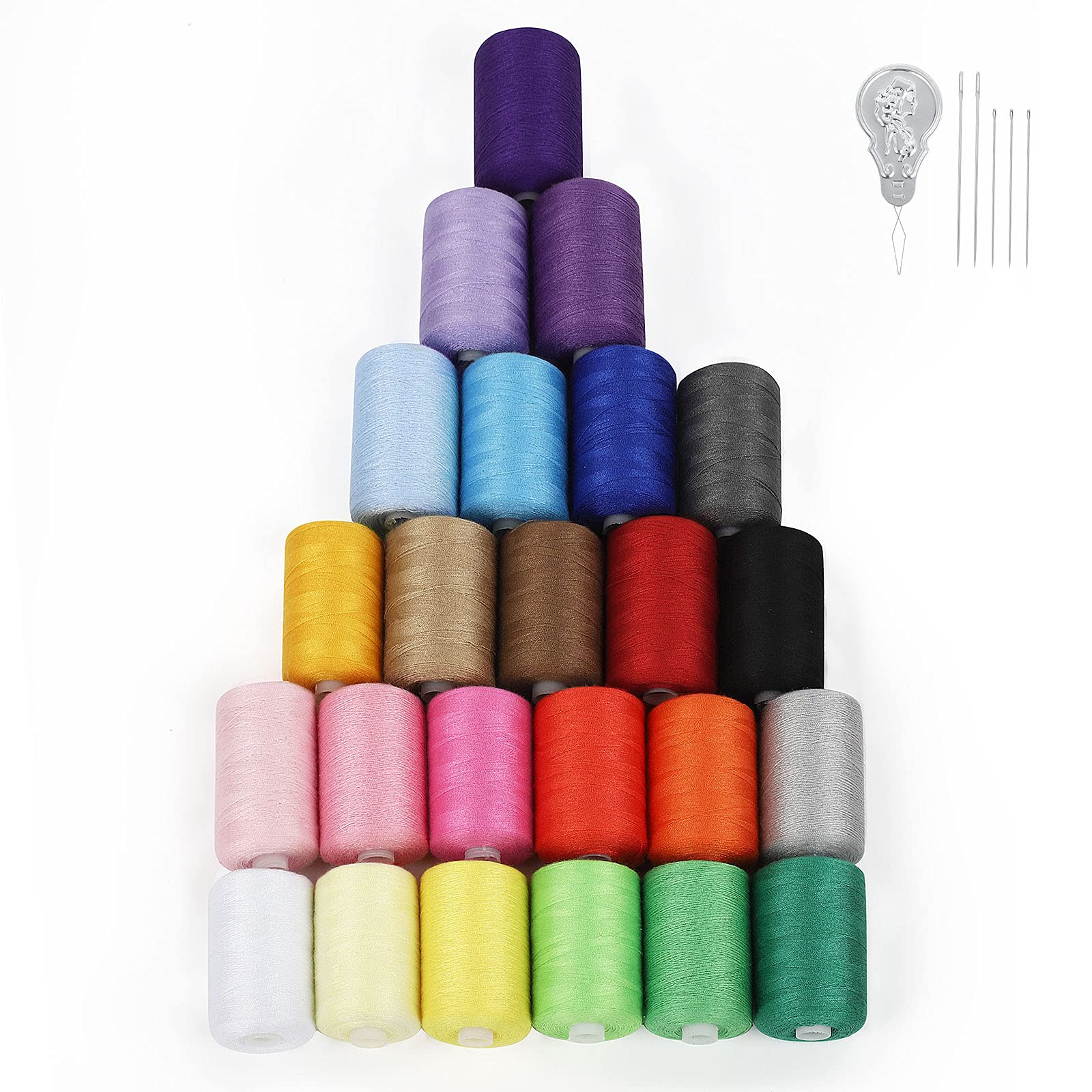 NEX 24-Color Cotton Sewing Thread Set - 1000 Yards Each for Hand & Machine Sewing, Quilting & Embroidery | Perfect for DIY Crafts, Clothing Repair & Home Decor Projects