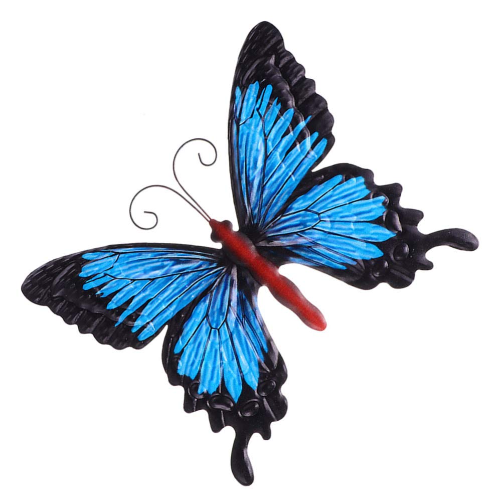 Happyyami 1pc Wrought Iron Butterfly Wall Art Hanging Pendant - Handcrafted Metal Butterfly Decor for Indoor & Outdoor Home, Garden, Patio, Wedding & Party Decoration