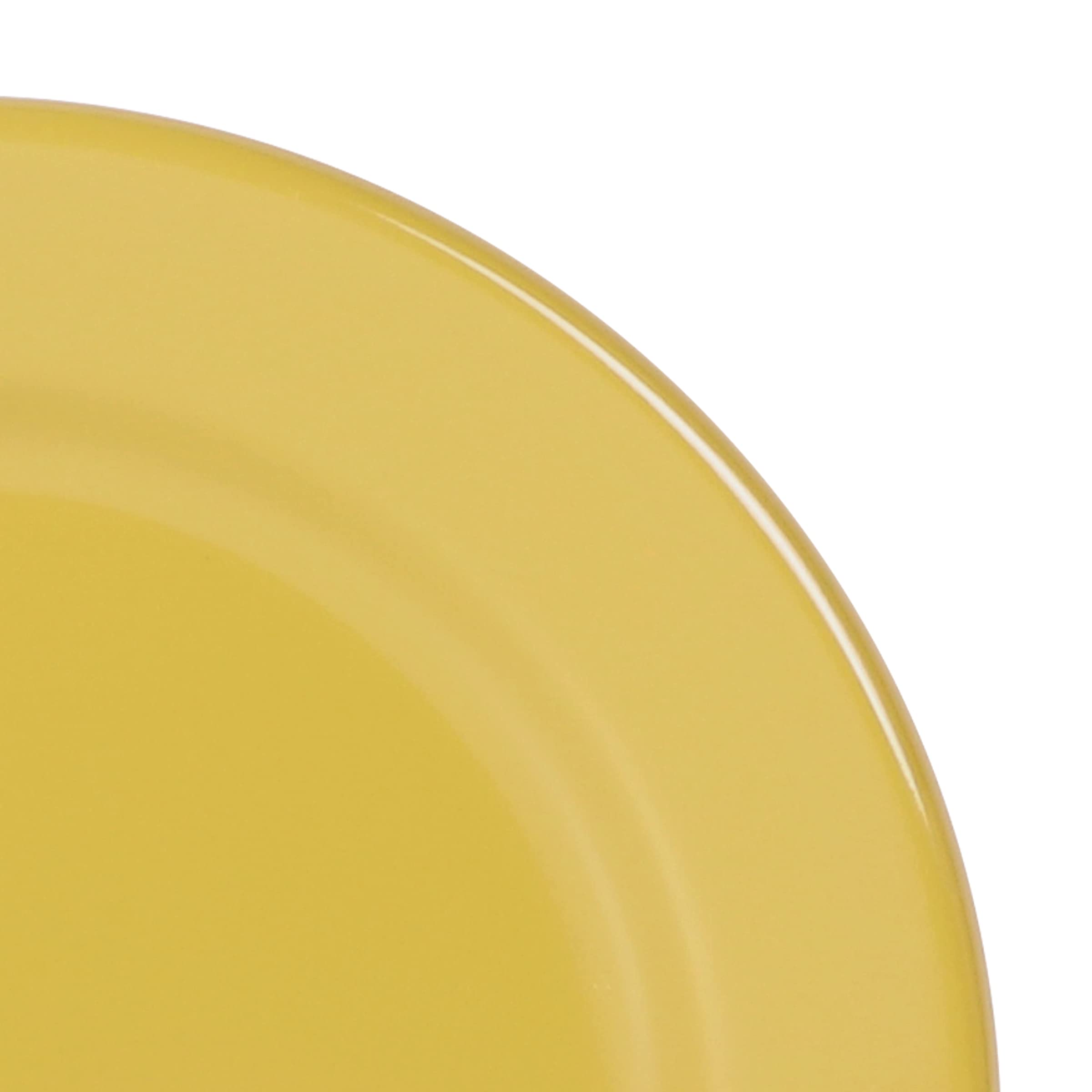 D775PL-OO 7.75 Inch Round Melamine Dinner Plates - Set of 6, Olive Oil Color, Durable & Lightweight - Perfect for Outdoor Dining, Picnics, Camping & Everyday Use