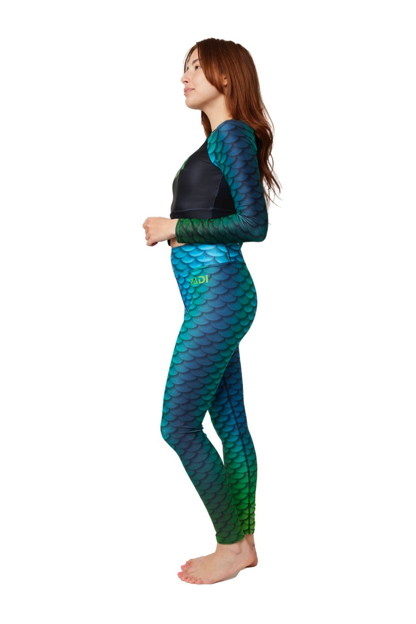 PADI Siren Swim Leggings - Women's High Waist Swim Bottoms for Surfing, Yoga & Beach - Quick Dry & UV Protection Swimwear for Active Lifestyles