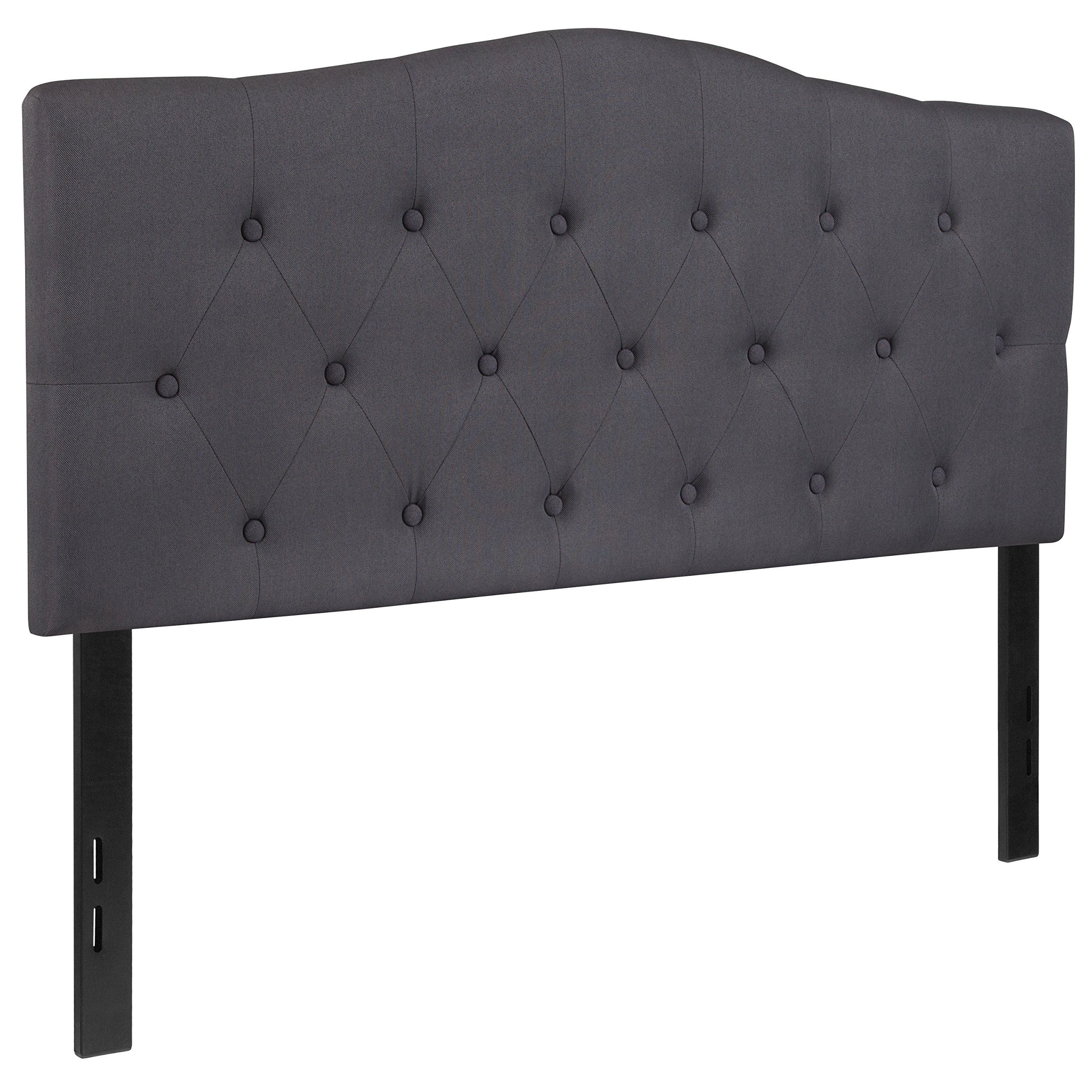 Dark Gray Tufted Upholstered Full Size Headboard - Luxurious Bedroom Decor for Master & Guest Rooms - Perfect for Modern, Contemporary & Farmhouse Style Bedrooms