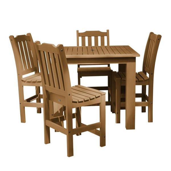 Lehigh 5-Piece Square Counter Height Outdoor Dining Set 42 x 42 - Perfect for Patio, Deck, Garden & Backyard Entertaining