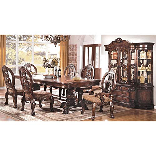 Furniture of America Girna 7-Piece Wood Dining Room Set in Antique Cherry Finish - Perfect for Family Meals & Entertaining Guests