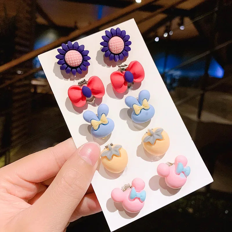 10pcs Cute Girls Earrings Set - Dainty Stud & Hoop Earrings for Teens & Women - Perfect for School, Party & Everyday Wear