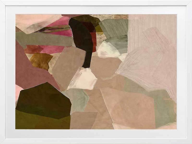 Deconstructed Desert II Framed Wall Art Print - Modern Abstract Landscape Painting for Home & Office Decor