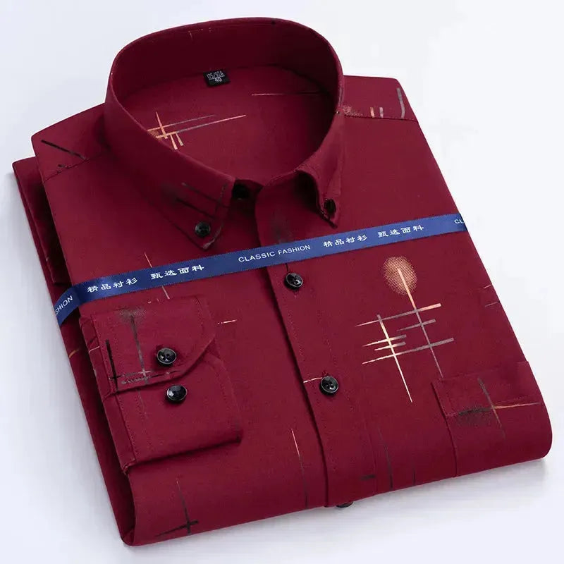 Men's Striped Dress Shirt - Slim Fit Formal Business Shirt for Office, Wedding & Special Occasions