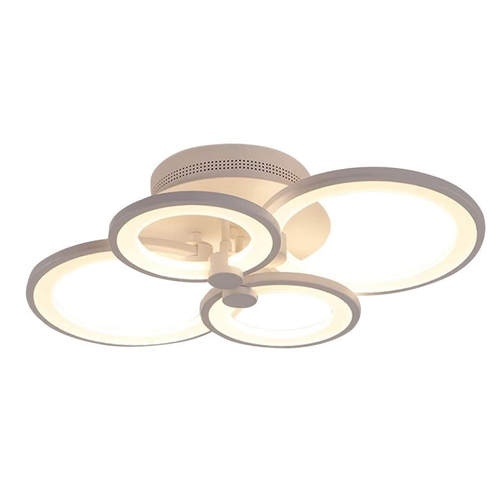 Modern White Round Ring LED Ceiling Light Fixture - 4 Heads 35W Industrial Style Lighting for Kitchen, Bedroom, Living Room, Bathroom, Café & Hallway - Energy Efficient & Elegant Home & Commercial Lighting Solution