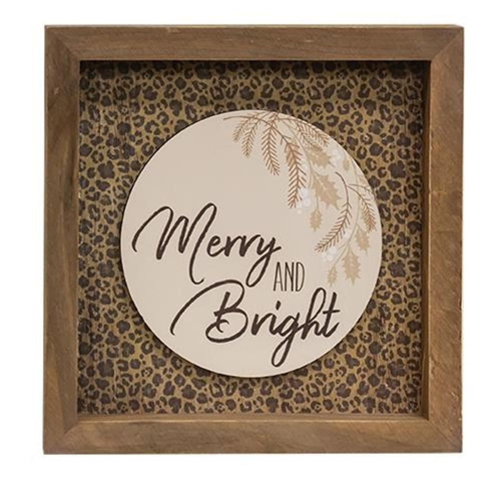 Merry and Bright Cheetah Print Picture Frame - Elegant Animal Print Photo Frame for Wall or Tabletop Display - Perfect for Home Decor, Christmas Gifts, and Party Decorations