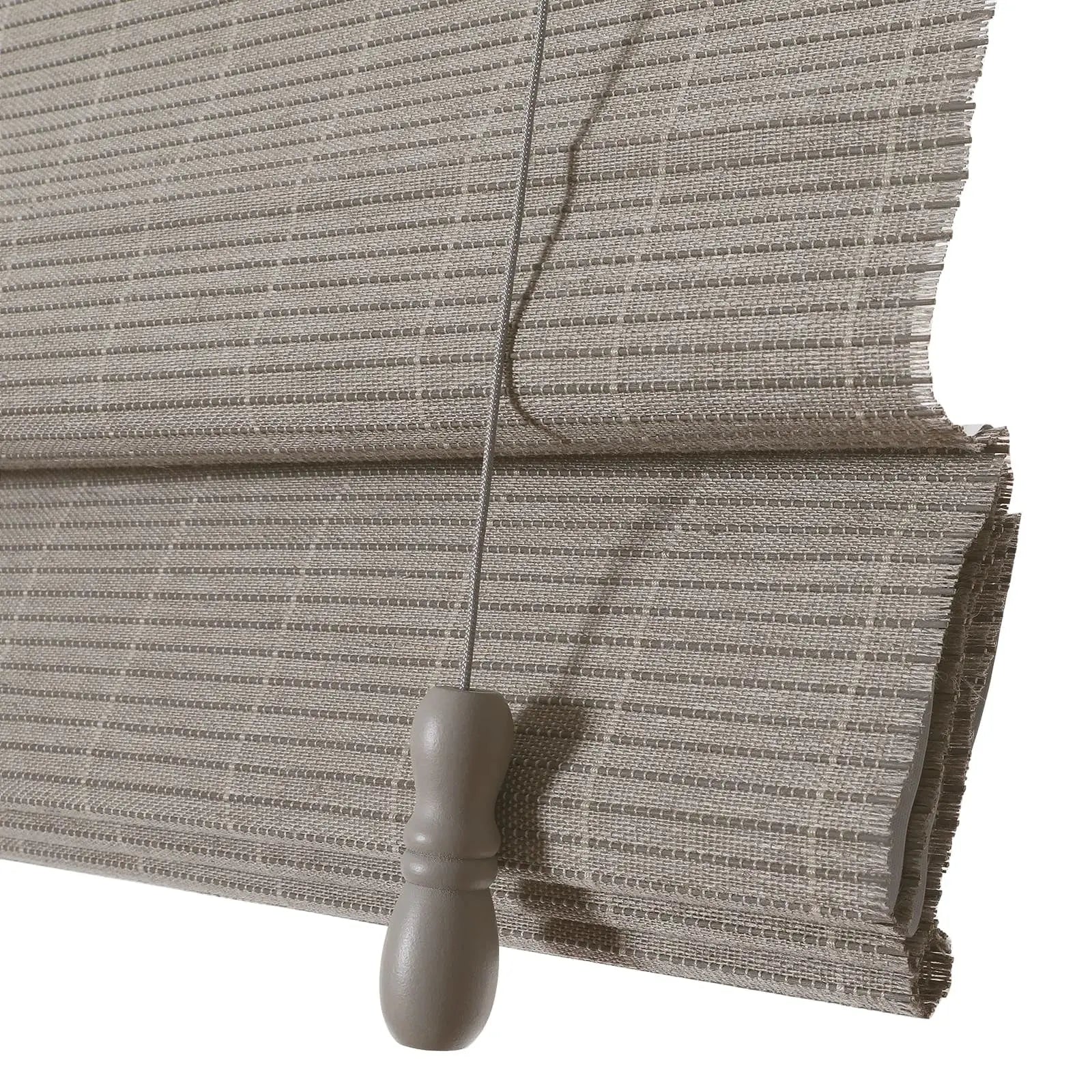 Natural Flax Bamboo Woven Window Shade - Eco-Friendly Stone Color for Living Room & Bedroom Blackout Privacy
