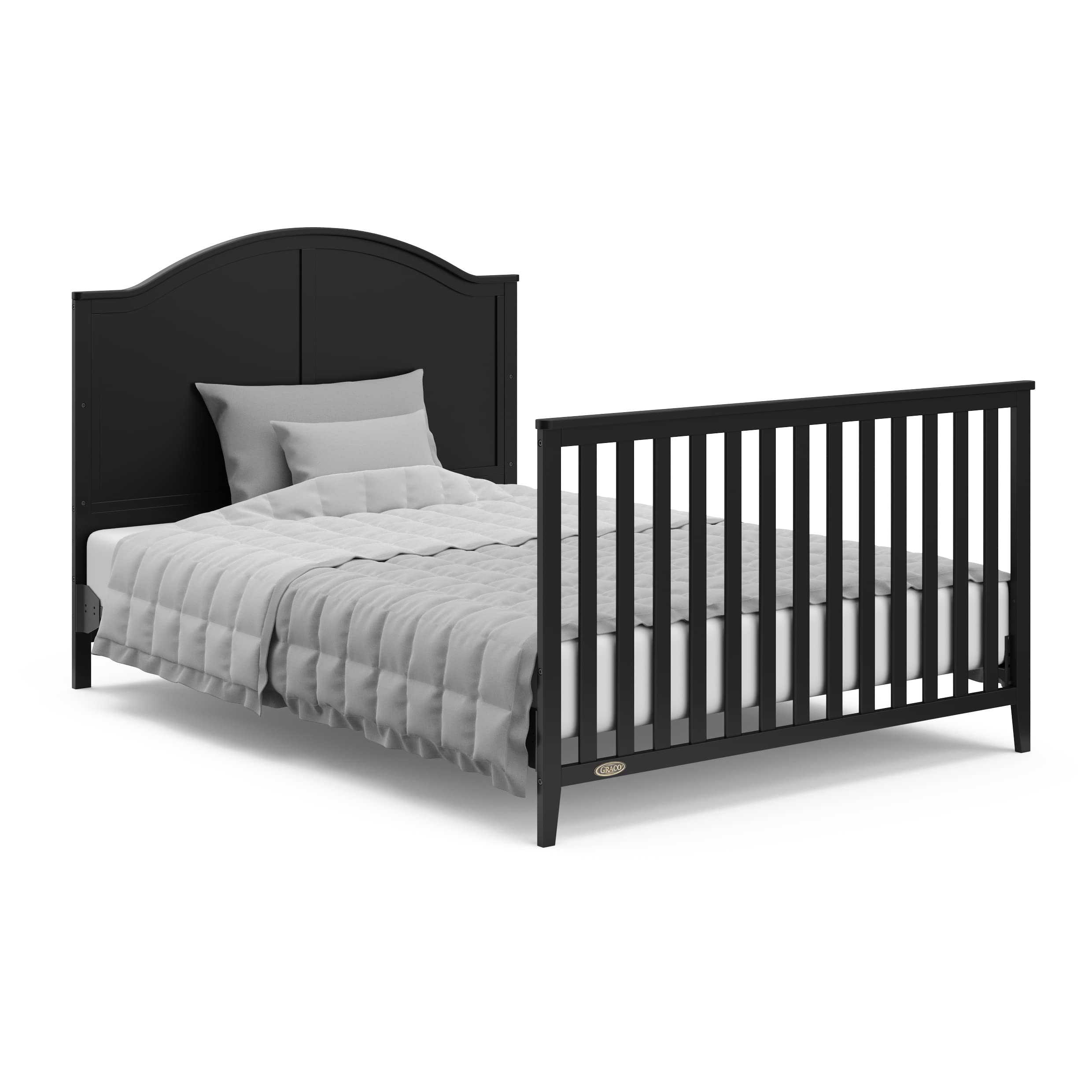 Graco Wilfred Convertible Crib & Mattress Set (Black) – GREENGUARD Gold Certified Baby Crib with Included Mattress | Safe Nursery Furniture for Newborns & Toddlers | Perfect for Modern Nursery Rooms & Daycare Centers