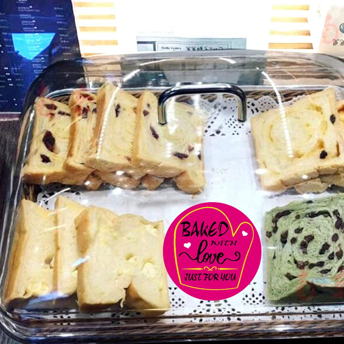 Baked with Love Stickers - 2 Inch Round Cookie & Cupcake Labels (500 Pcs) - Perfect for Homemade Bakery, Bread Bags, and Gift Packaging