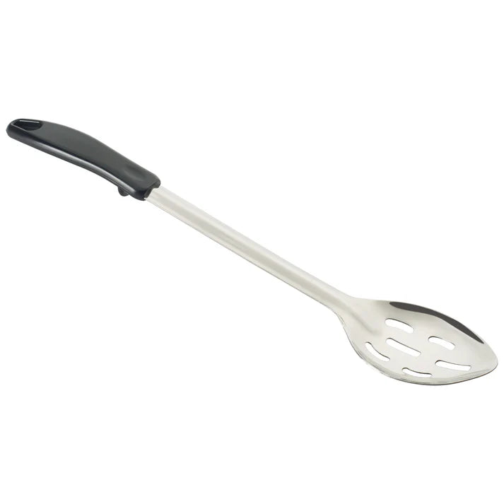 Winco 15 Slotted Basting Spoon with Black Handle - Professional Kitchen Utensil for Cooking, Grilling & Serving - Perfect for Basting, Draining & Flipping Food (BHSP 15)