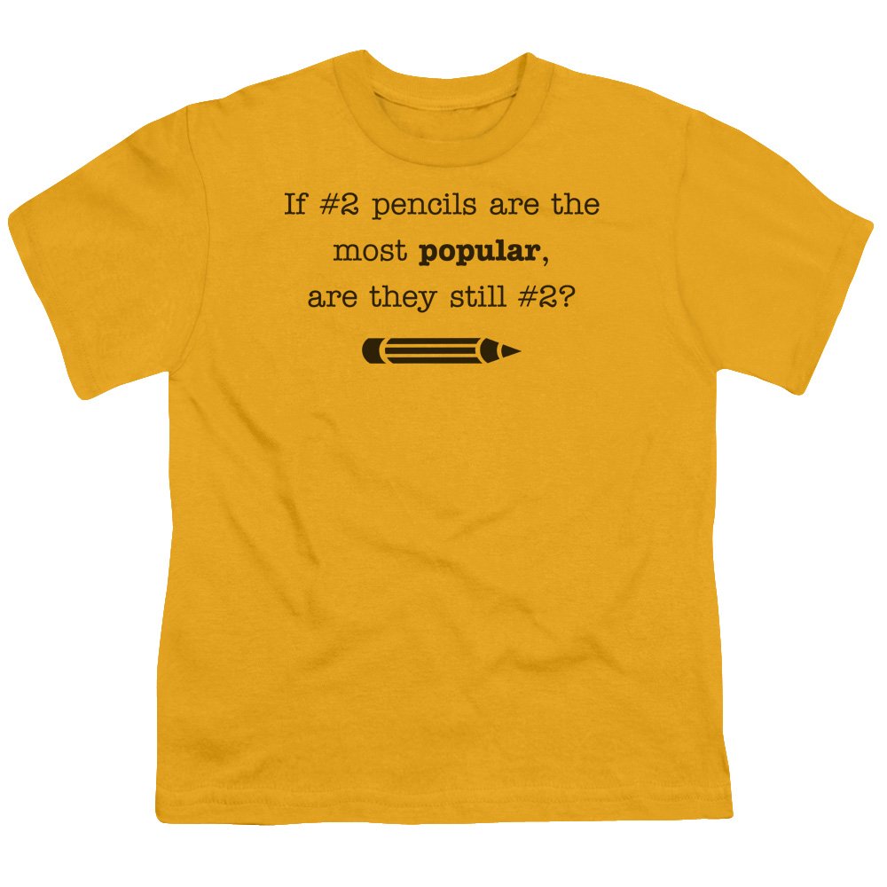 Trevco ATA535-YT-1 No.2 Pencils Youth T-Shirt - Gold Small Size | Fun School & Art Themed Graphic Tee for Kids