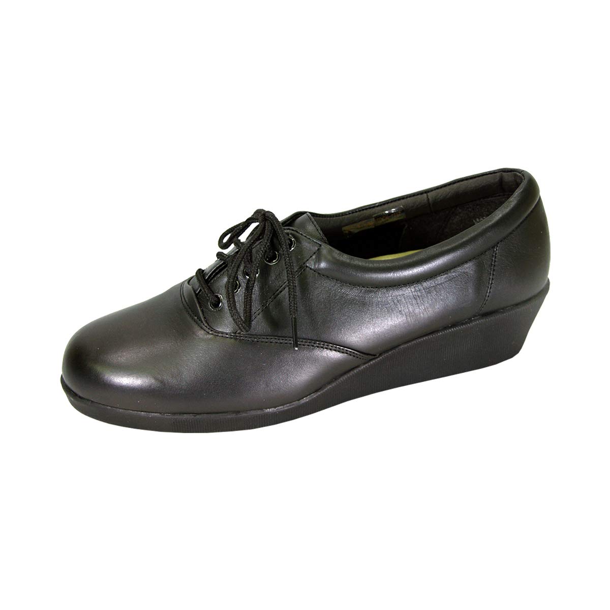 Debbie Women's Wide Width Comfort Leather Lace-Up Shoes - 24-Hour Cushioned Support for Work, Walking & Everyday Wear