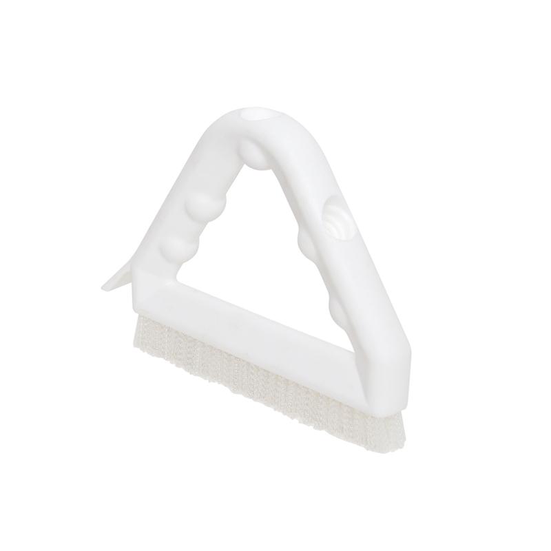 Carlisle Grout Brush - Heavy Duty Handheld Scrub Brush for Tile, Grout, and Bathroom Cleaning - Perfect for Shower, Kitchen, and Floor Cleaning (White)