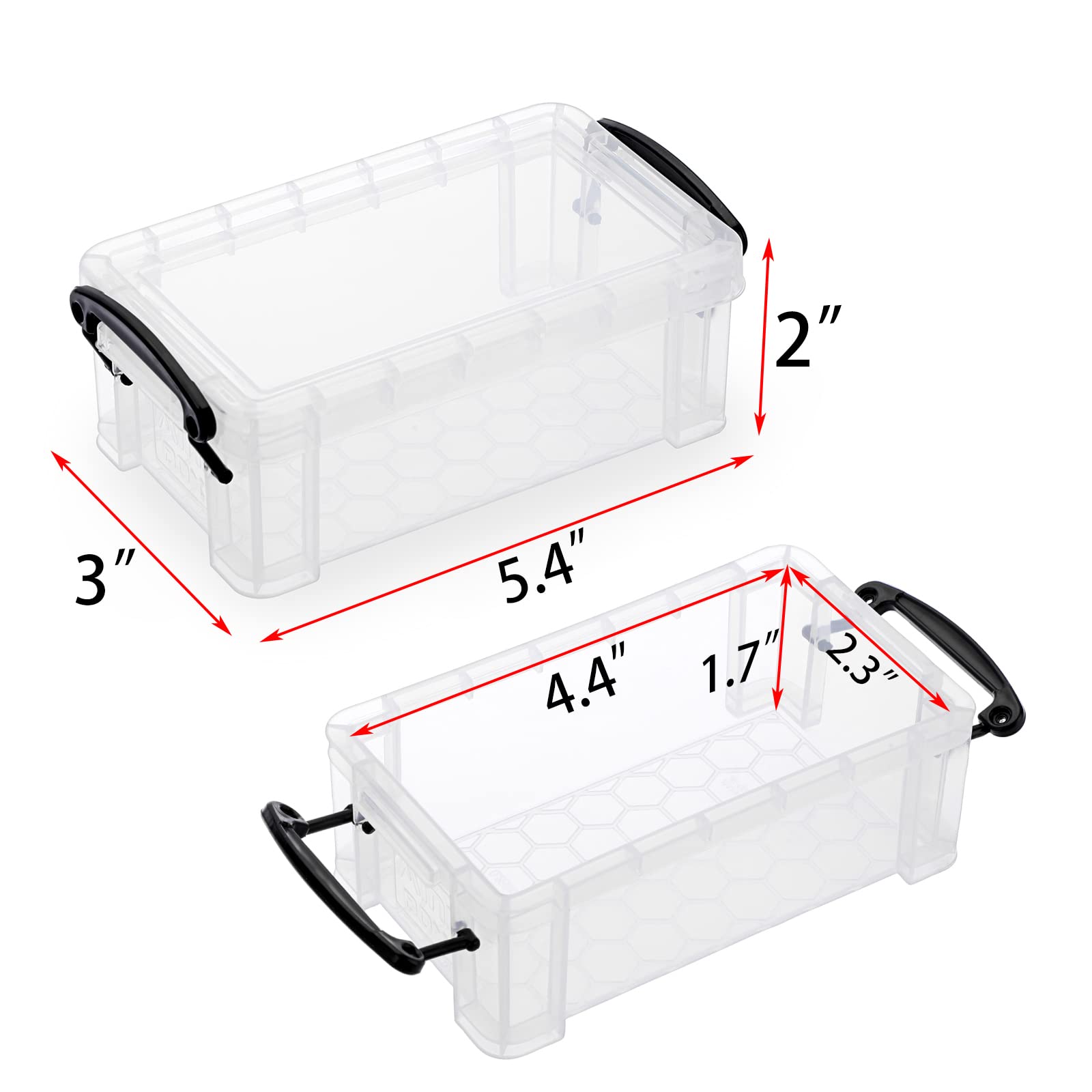 BTSKY 6 Pack Small Clear Plastic Storage Box with Lid - Mini Sewing Organizer, Stackable Craft Containers for Stationery, Jewelry, Beads & DIY Supplies - Perfect for Home, Office & Craft Room Organization