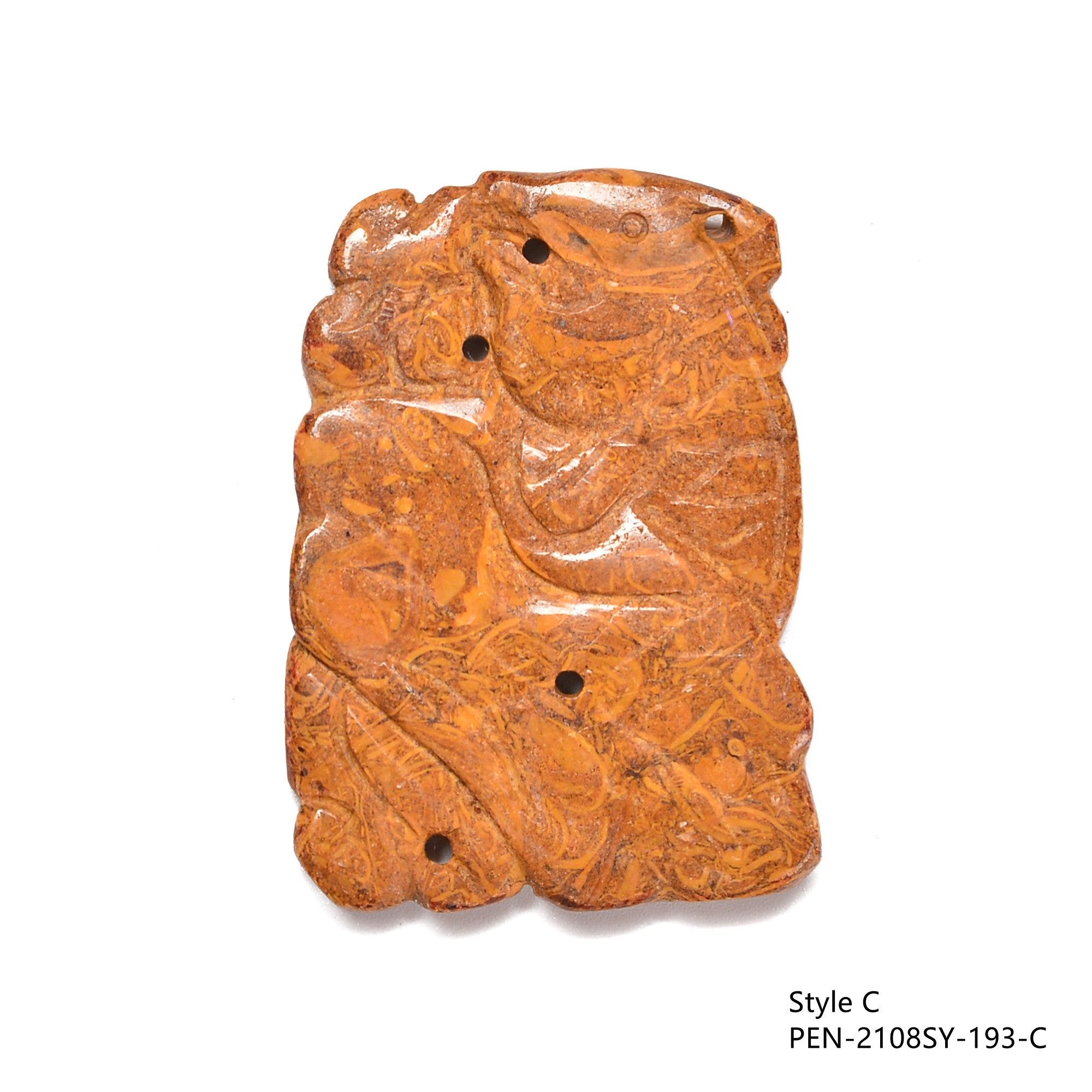 Hand Carved Fireworks Stone Pendant - 5 Unique Styles - Sold Individually - Perfect for Jewelry Making, Gifts & Spiritual Healing