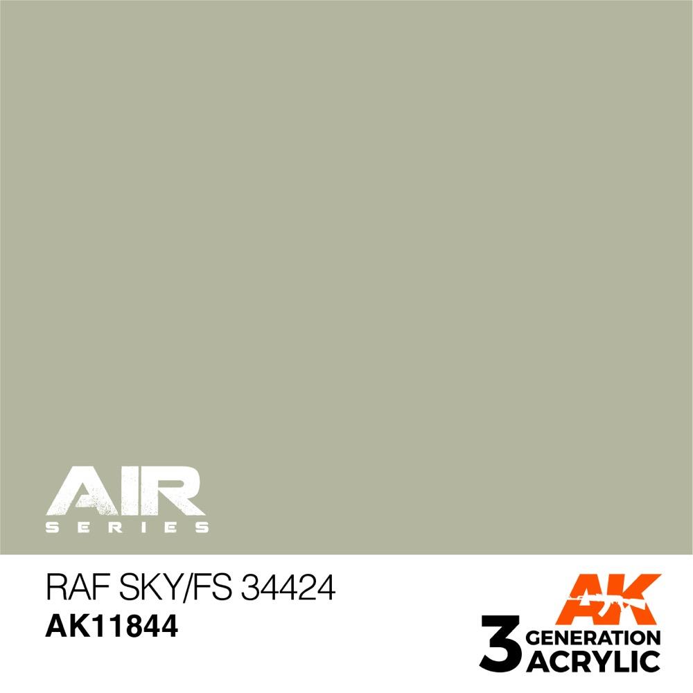 AK Interactive AK11844 Air Series RAF Sky FS 34424 Acrylic Paint - 17ml Bottle (3rd Gen) for Scale Model Building & Aircraft Miniature Painting