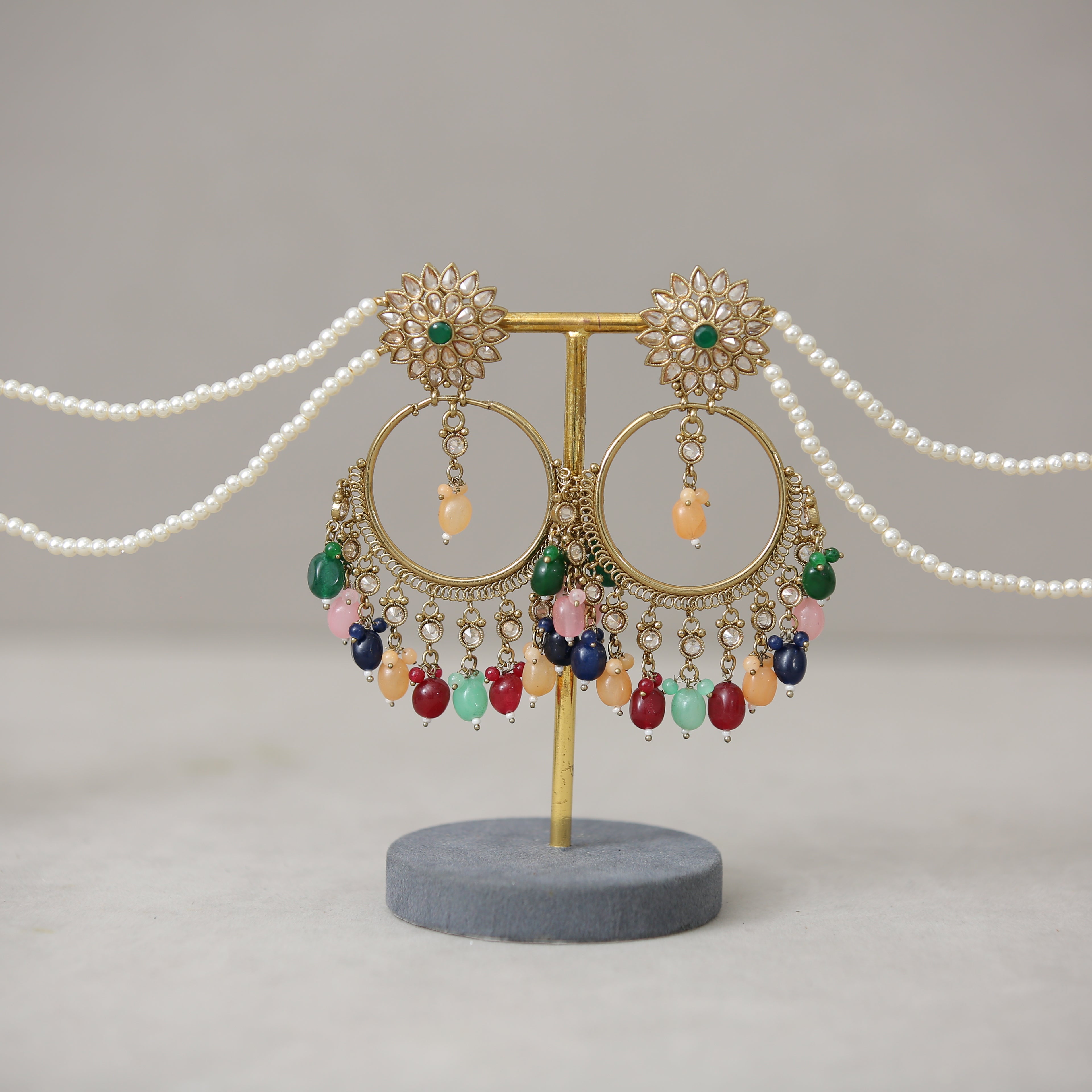 Juhi Stone Earrings for Women – Handmade Boho Dangle Jewelry – Perfect for Weddings, Parties & Everyday Wear