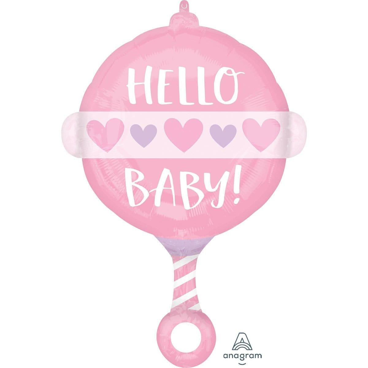 18 Inch Baby Girl Rattle Balloon Toy - Soft & Safe Infant Sensory Play Toy for Newborns & Toddlers - Perfect for Playtime, Nursery Decor & Baby Shower Gifts