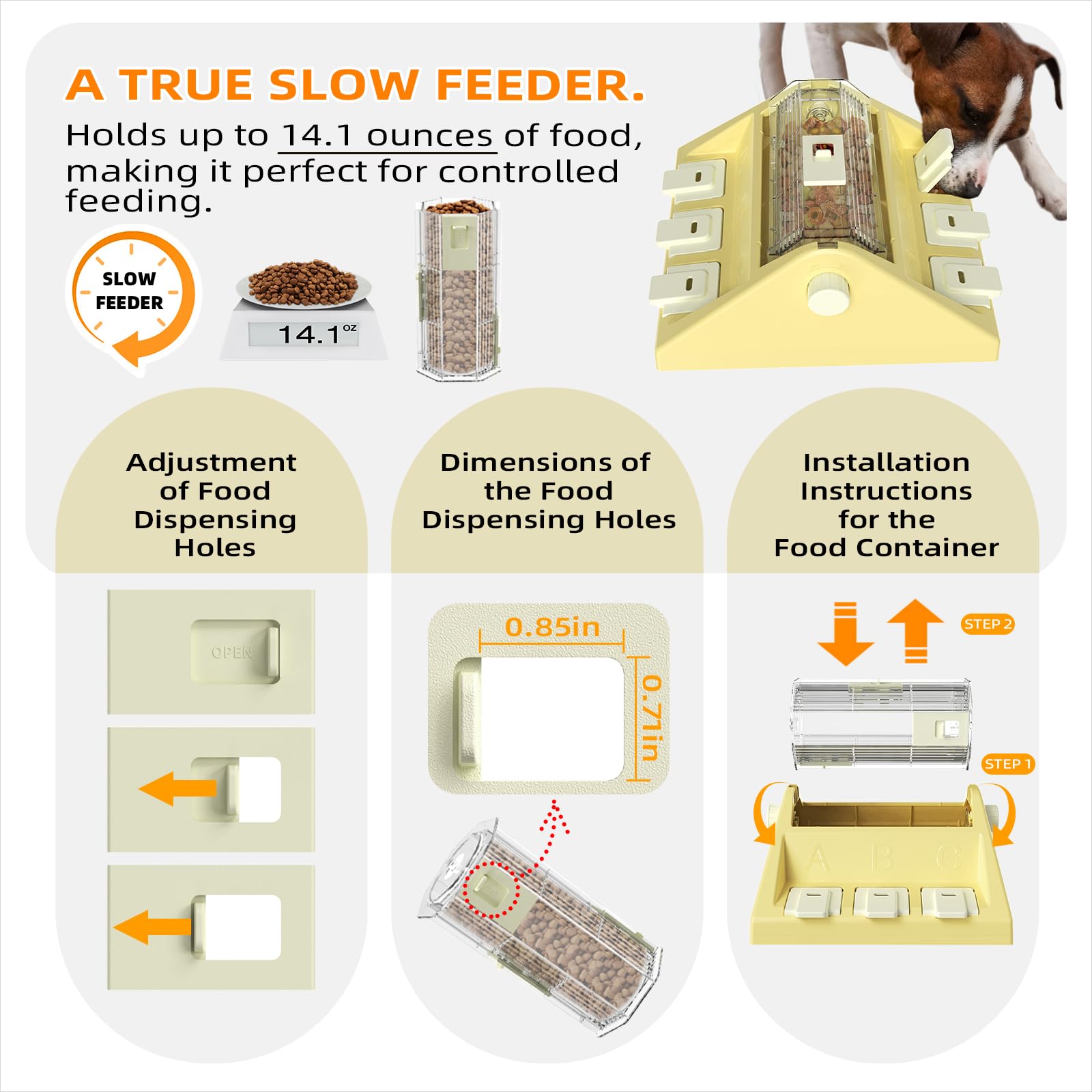 KADTC Interactive Dog Puzzle Toy - Slow Feeder & Treat Dispenser for Small/Medium Dogs (14oz Capacity) - Mental Stimulation Game for Boredom Relief - Perfect for Mealtime Fun & Training Sessions