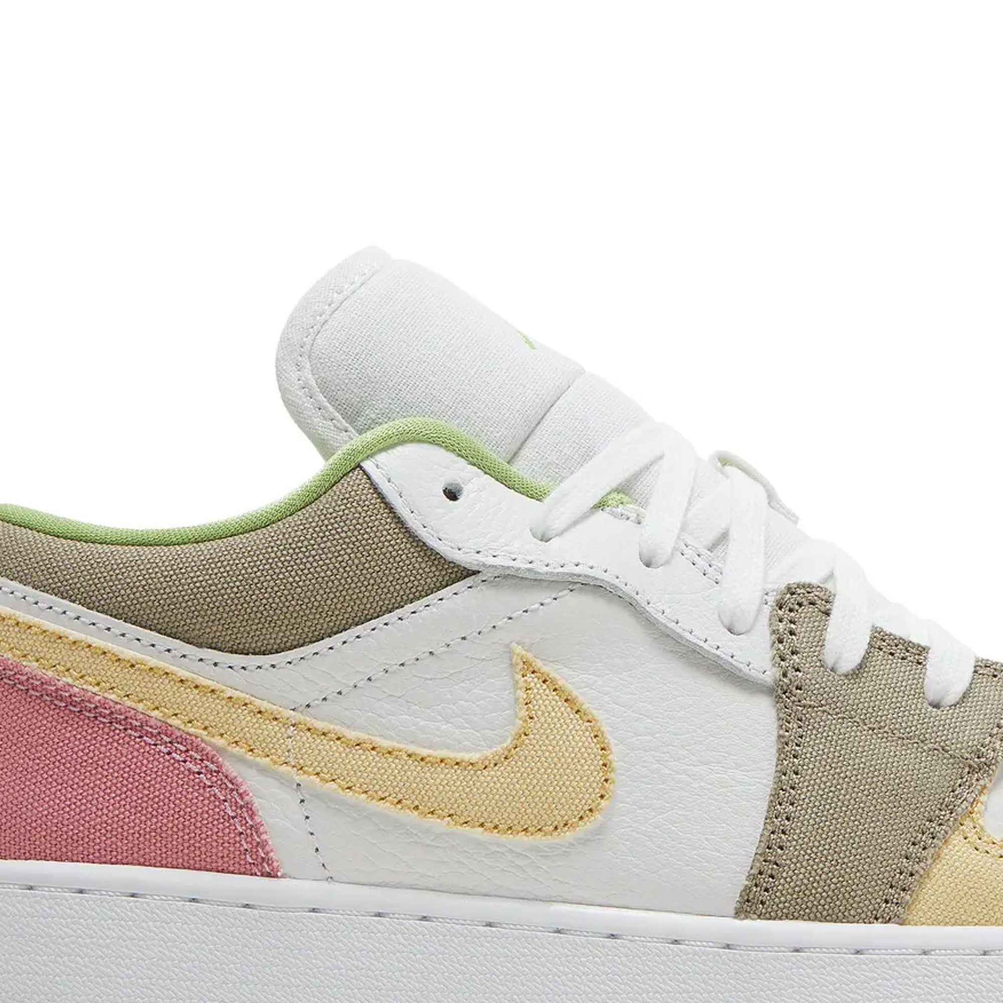 Air Jordan 1 Low 'Pastel Grind Vivid Green' GS Sneakers for Women & Girls (2021) - Perfect for Casual Wear, Street Style & Sneaker Collection