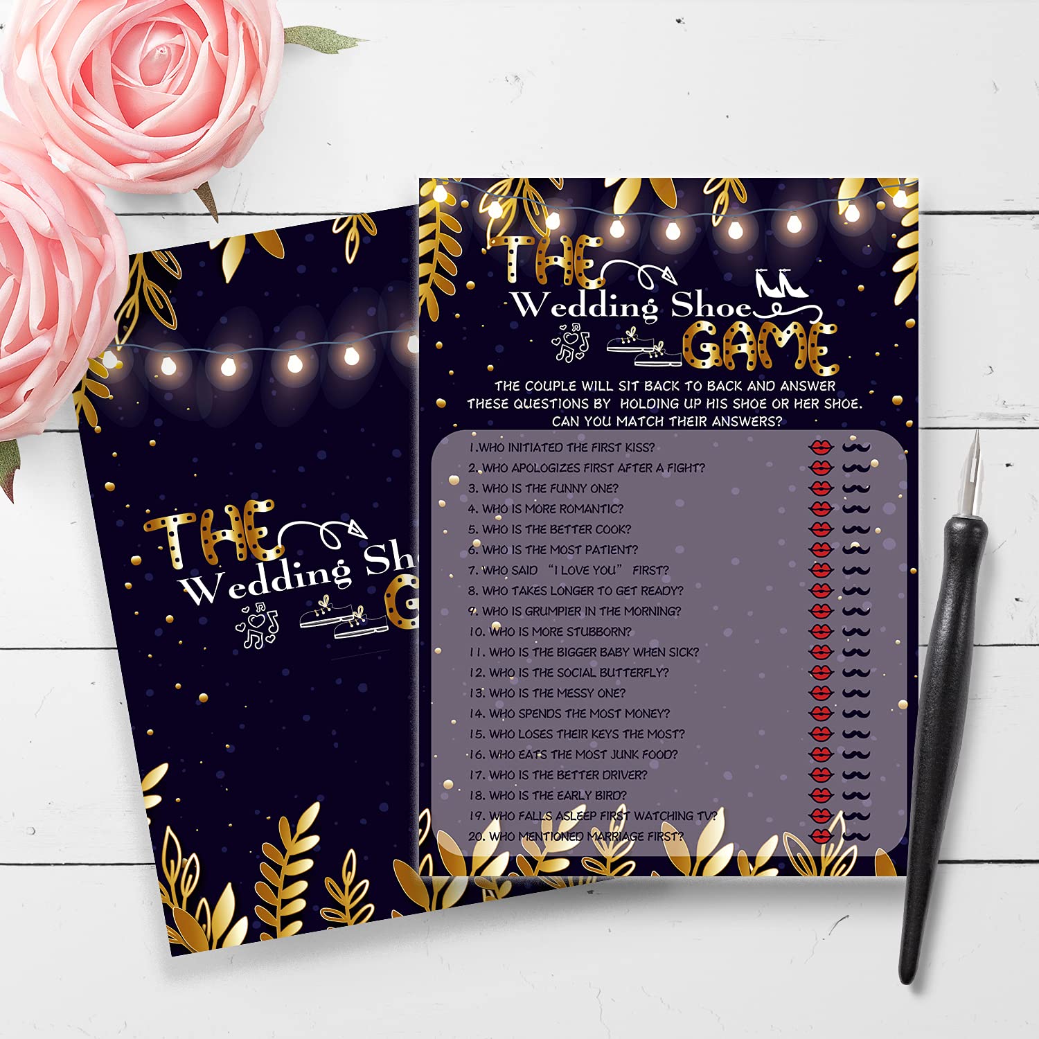 Bridal Shower Game Cards - 30 Pack Fun Wedding Shoe Game for Engagement Parties & Bachelorette Celebrations | Perfect Icebreaker Activity for Couples & Guests