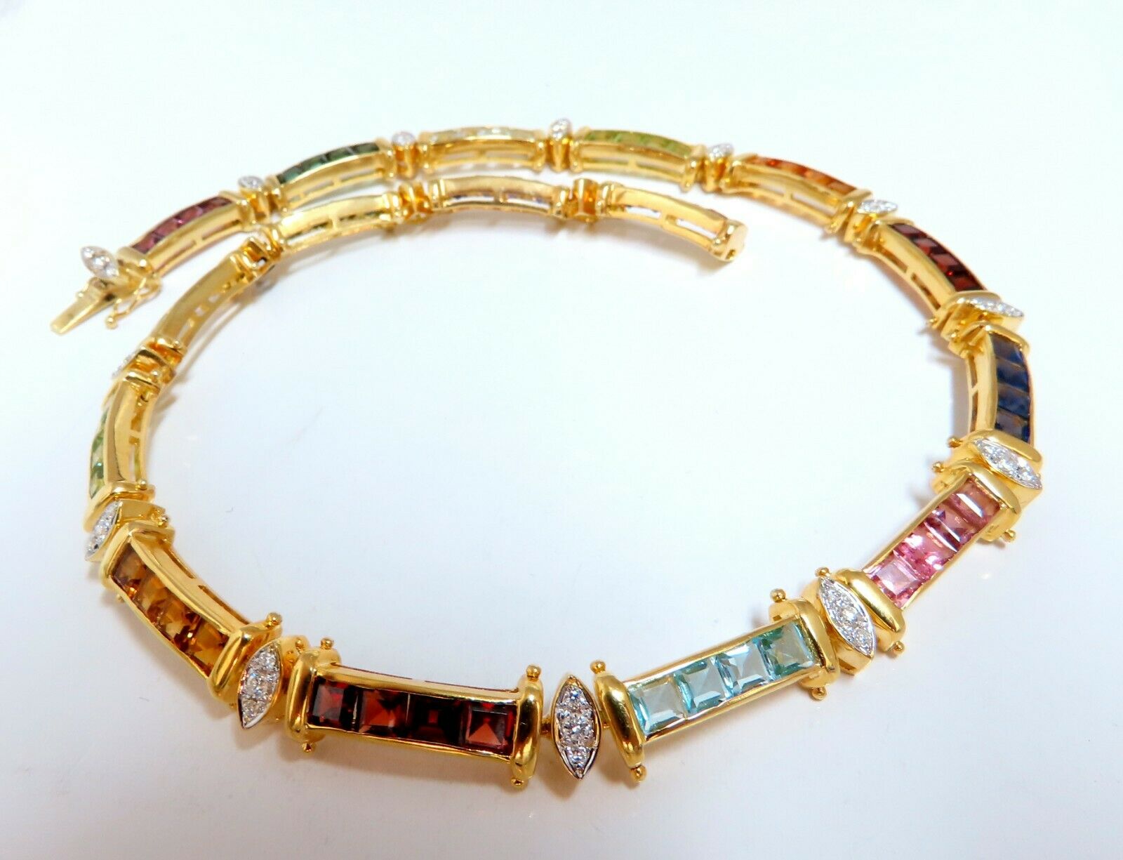 50-Piece Natural Gemstone Necklace Set - Garnet, Tourmaline, Aquamarine, Peridot, Citrine, Topaz & Diamond | Elegant Jewelry Gift for Women, Bridal Party, Anniversary & Special Occasions
