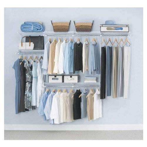 Rubbermaid Configurations Custom Closet Kit - 4-8 Ft Adjustable Metal Wire Shelving System with White Finish | Expandable Storage Solution for Home Organization | Perfect for Closet, Pantry, Laundry Room & Mudroom Organization