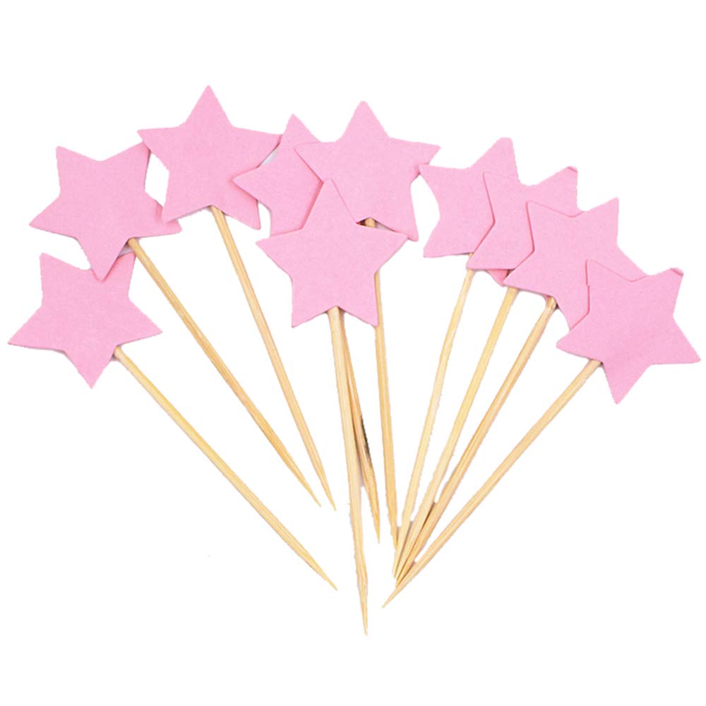 Flairs New York Pink Mini Stars Cupcake Toppers - Pack of 10 | Party Decorations & Baking Supplies for Birthdays, Weddings, Baby Showers & Celebrations