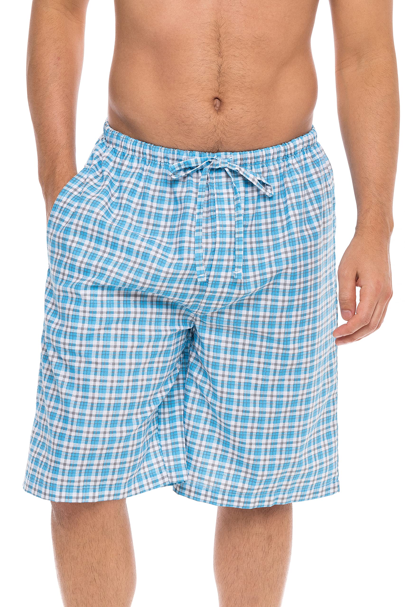 Men's Comfortable Lounge Pajama Sleep Shorts with Drawstring & Pockets - Soft Woven Jam Dorm Shorts (3-Pack) - Perfect for Sleeping, Lounging at Home, and Summer Vacation