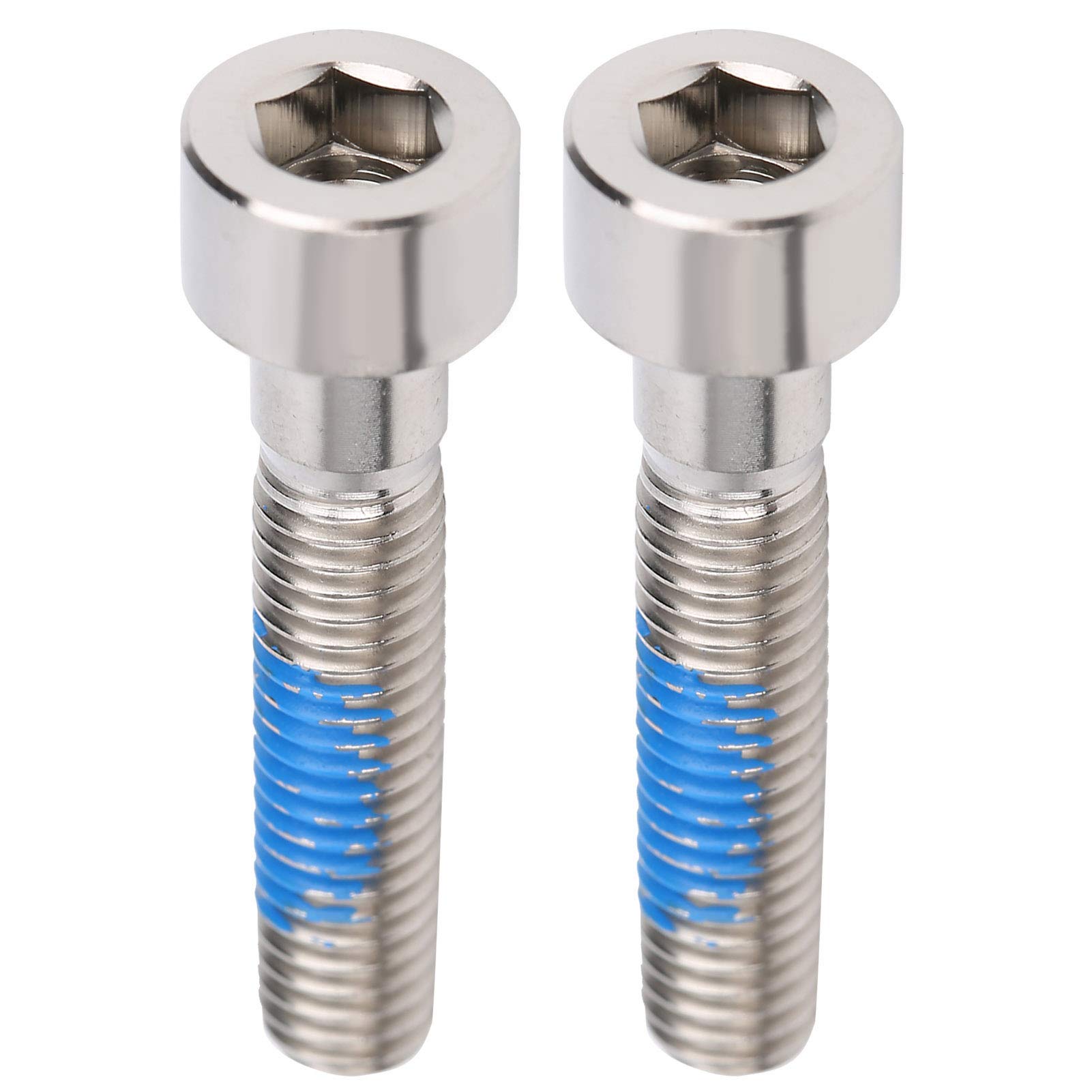 Keenso M6 x 30mm Titanium Alloy Bicycle Stem Bolts - 2 Pack Lightweight Bike Handlebar Screws for Mountain & Road Bikes | Durable Headset Cap Fasteners for Cycling Maintenance & Upgrades