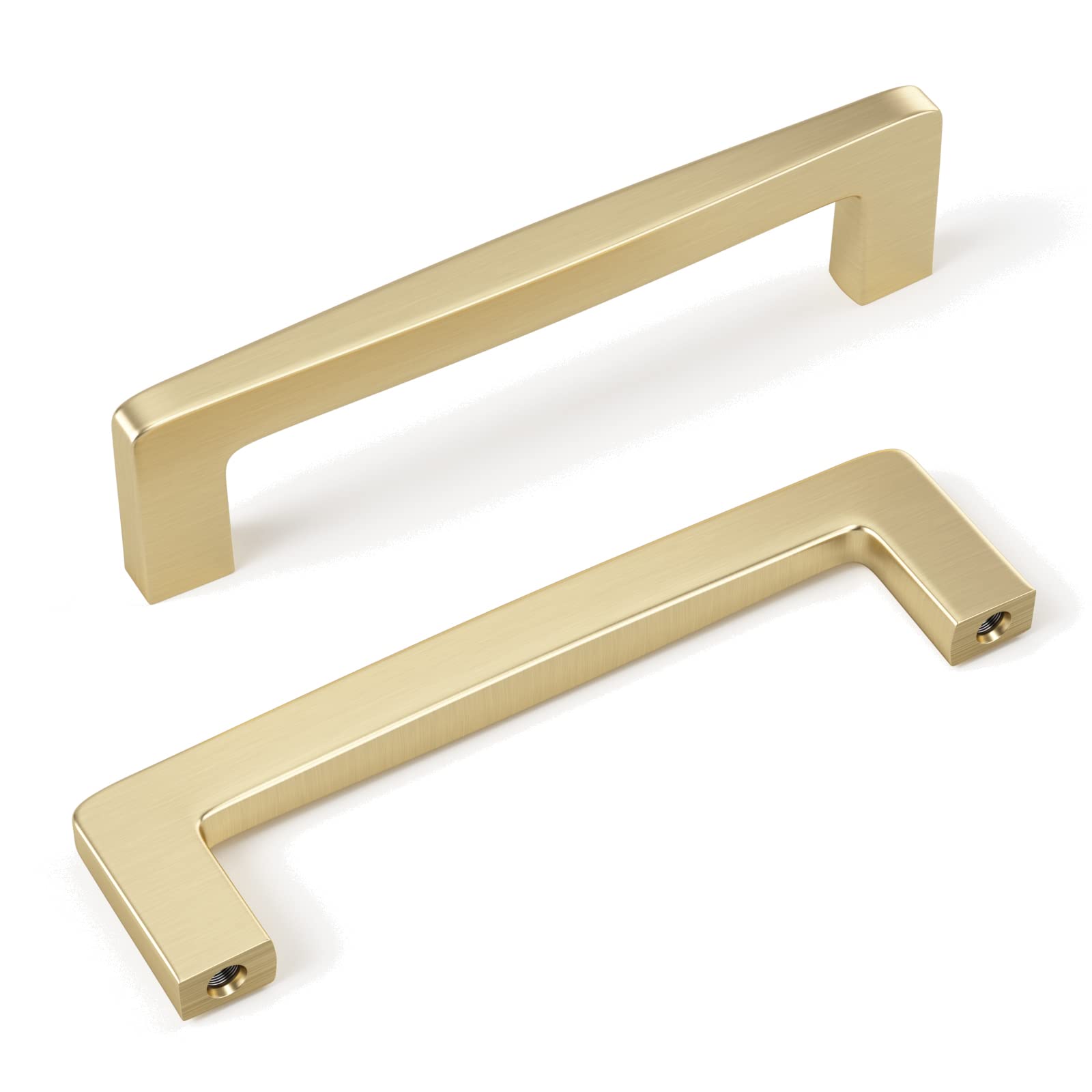 GoldenWarm 40 Pack Brushed Gold Cabinet Pulls - 96mm Dresser Drawer Handles for Kitchen, Bathroom & Furniture (Set of 40) - Elegant Hardware for Cabinets, Dressers & Storage Furniture