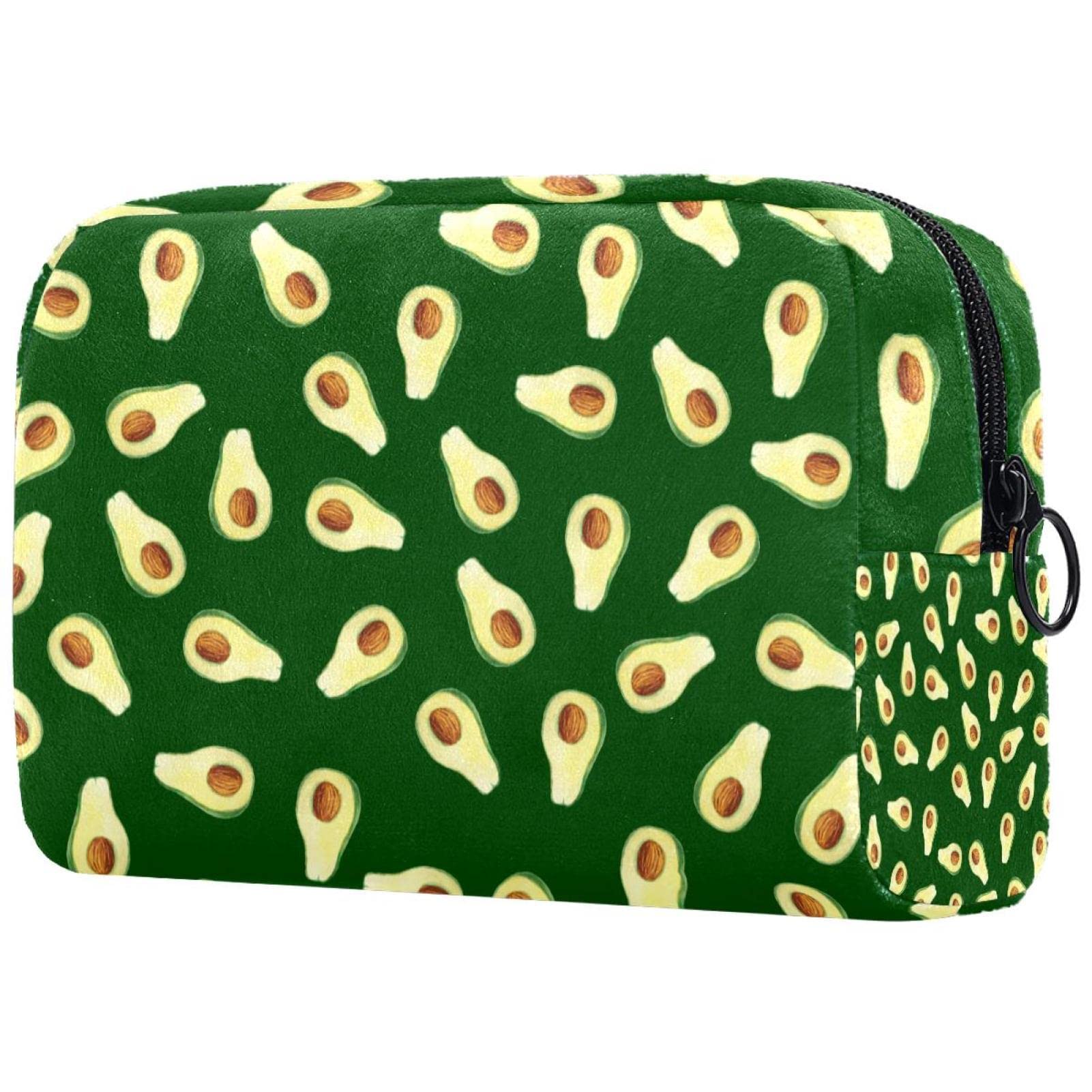 TFCOCFT Women's Avocado Print Makeup Bag - Travel Cosmetic Organizer & Lazy Makeup Pouch for Daily Use, Gym, and Weekend Getaways