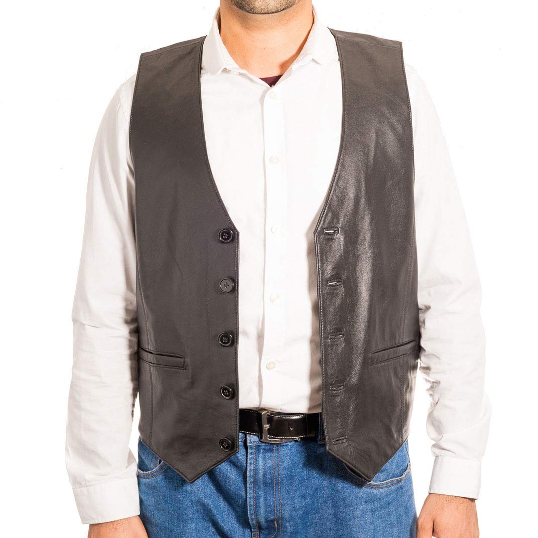 Men's Classic Smart Vest Waistcoat - Suede & Leather Formal Wear in Black, Brown, Green | Perfect for Weddings, Business Meetings & Office Attire