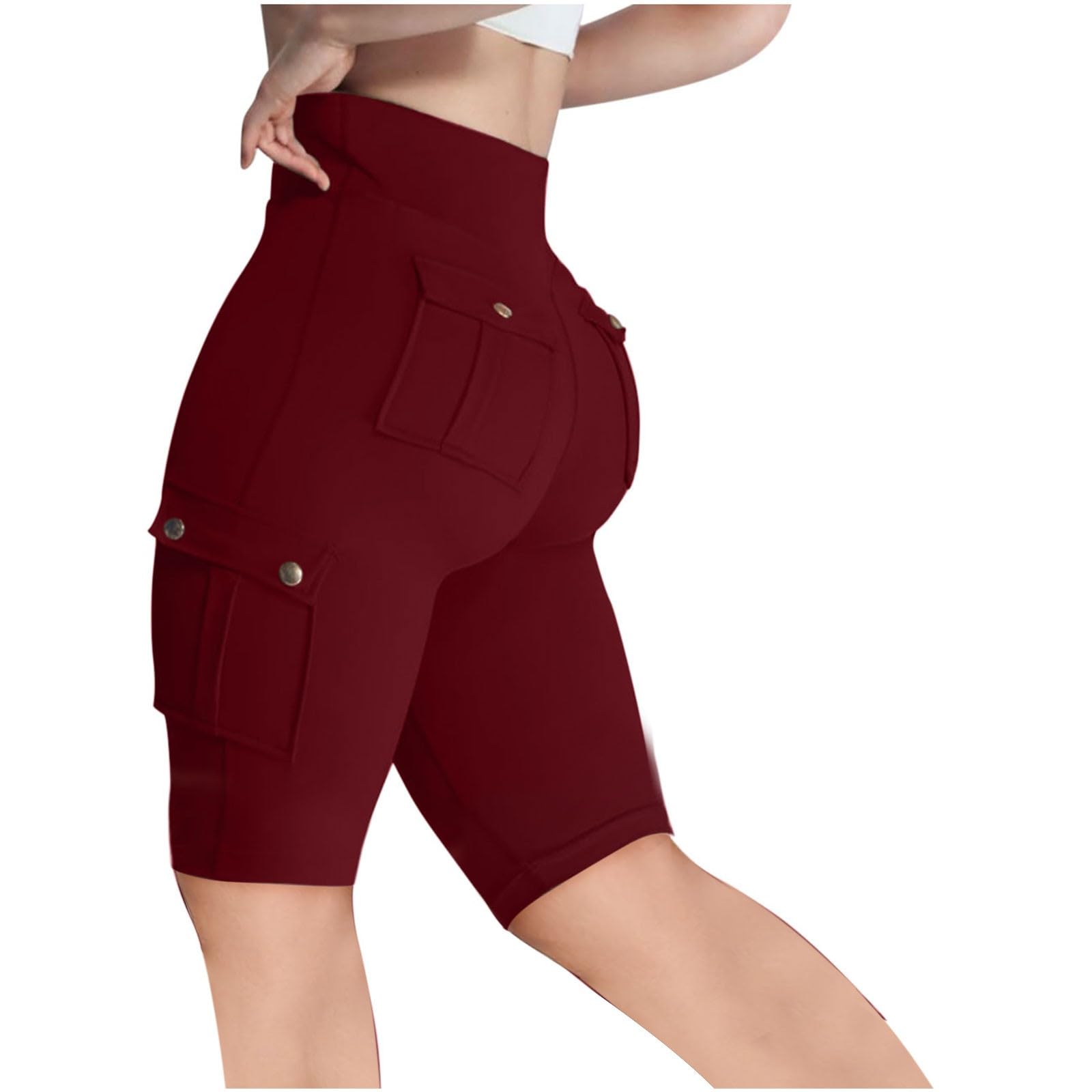 Women's High Waist Biker Shorts - Tummy Control Workout Leggings for Gym & Cycling