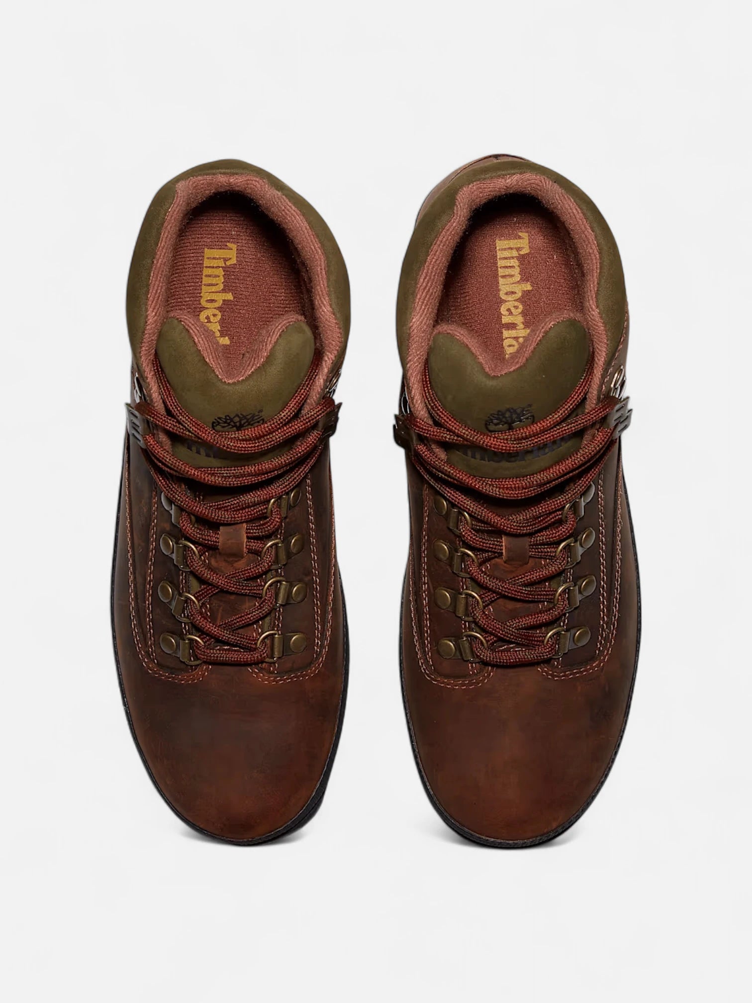 Timberland Euro Hiker Mid Waterproof Hiking Boots for Men - Brown Leather Outdoor Boots for Trekking & Camping Adventures
